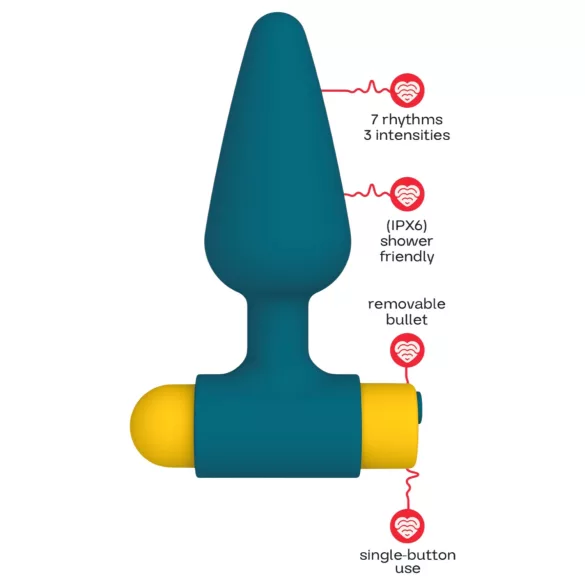 Dreamtoys Love Signal - vibráló anál plug (kék)