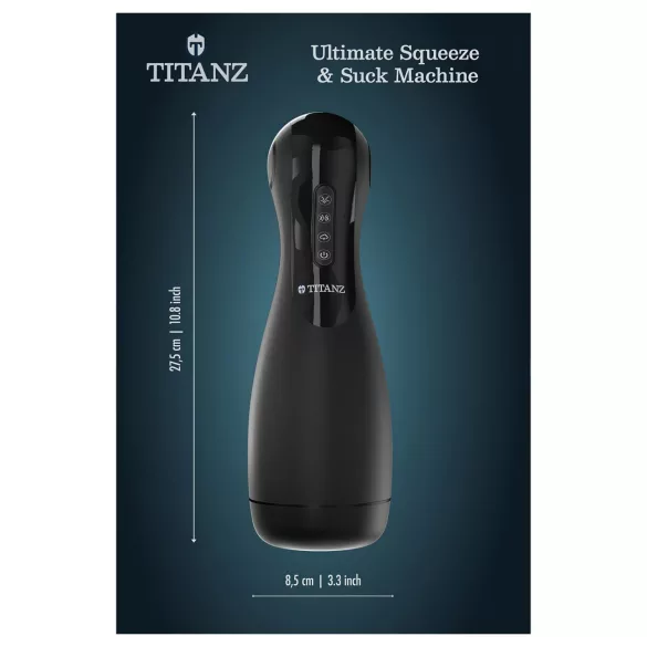 Titanz Ultimate Squeeze & Suck - automata maszturbátor (fekete)