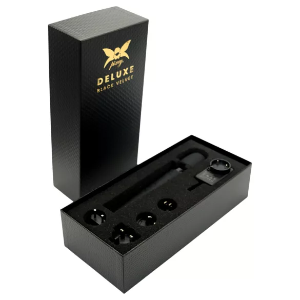 Pixey Deluxe Black Velvet - wand vibrátor M (fekete)