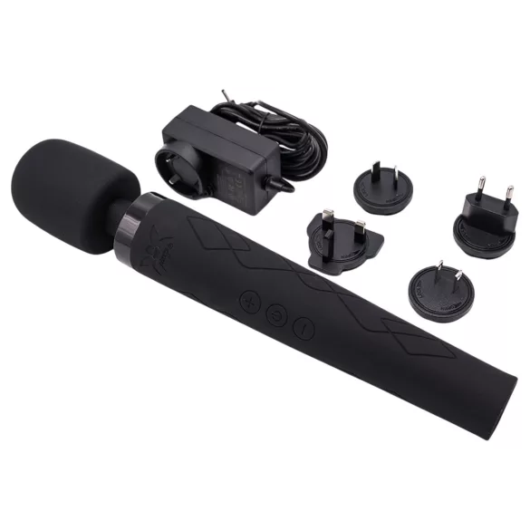 Pixey Deluxe Black Velvet - wand vibrátor M (fekete)