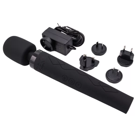 Pixey Deluxe Black Velvet - wand vibrátor L (fekete)
