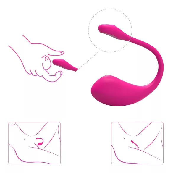 Lovense Lush 2 - hordható App-vezérelt vibrációs tojás (pink)