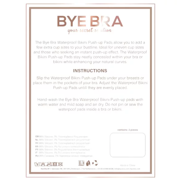 Bye Bra - vízálló push-up melltartó párna (átlátszó)