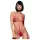 Obsessive Luiza - tulipános, pántos, piros body (S/M)