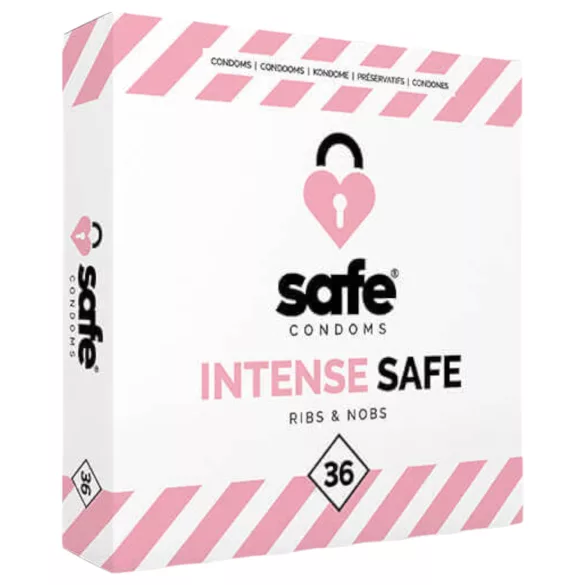 SAFE Intense Safe - Bordázott és pontozott óvszer (36db)