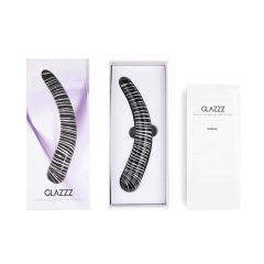 FEELZTOYS GLAZZZ Dark Desire - íves üveg dildó (fekete)