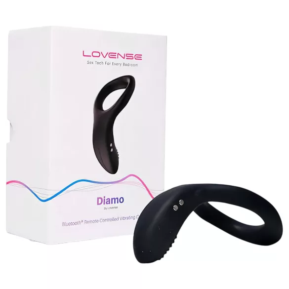 Lovense Diamo - app-vezérelt, vibrációs péniszgyűrű (fekete)