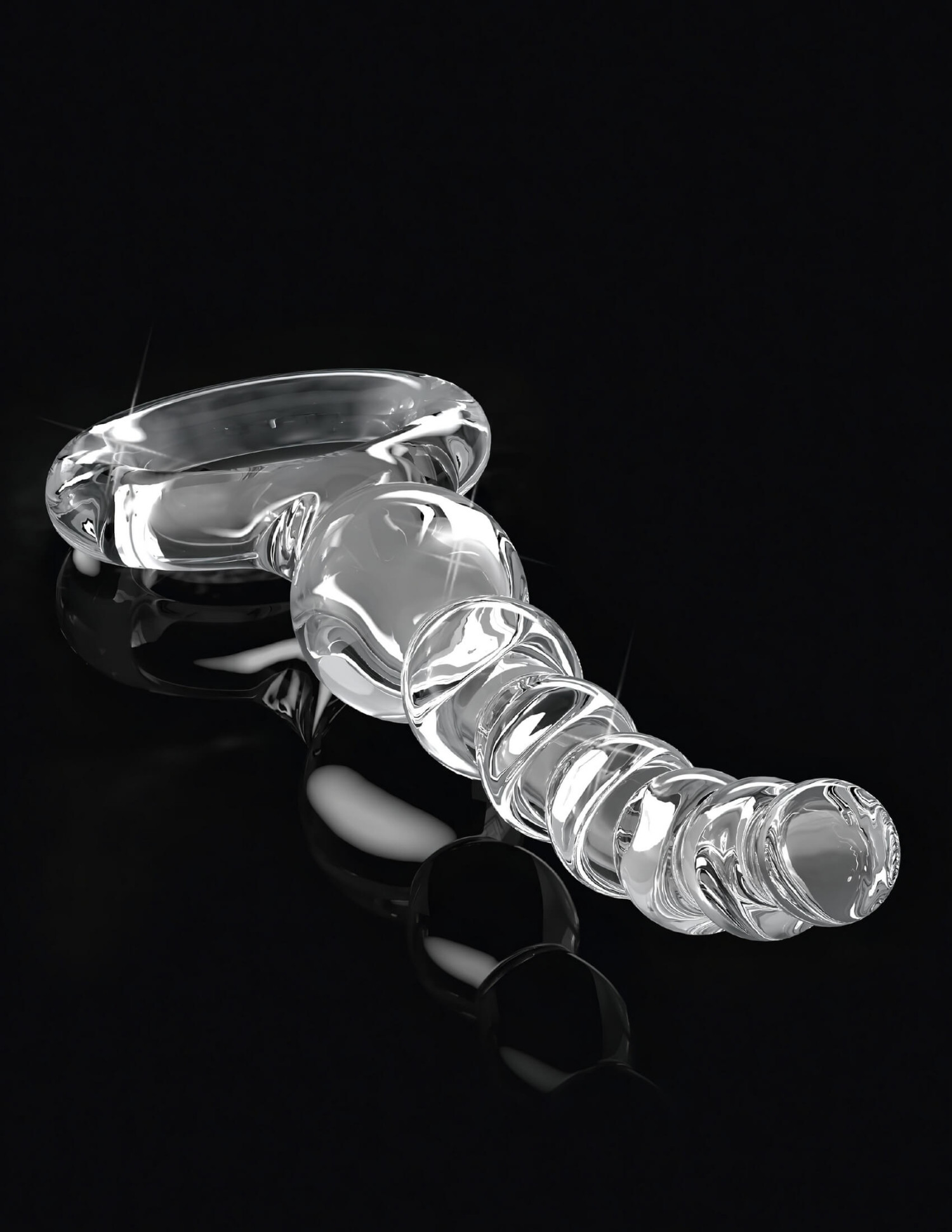 Icicles No. 67 - gömbös üveg dildó (átlátszó)