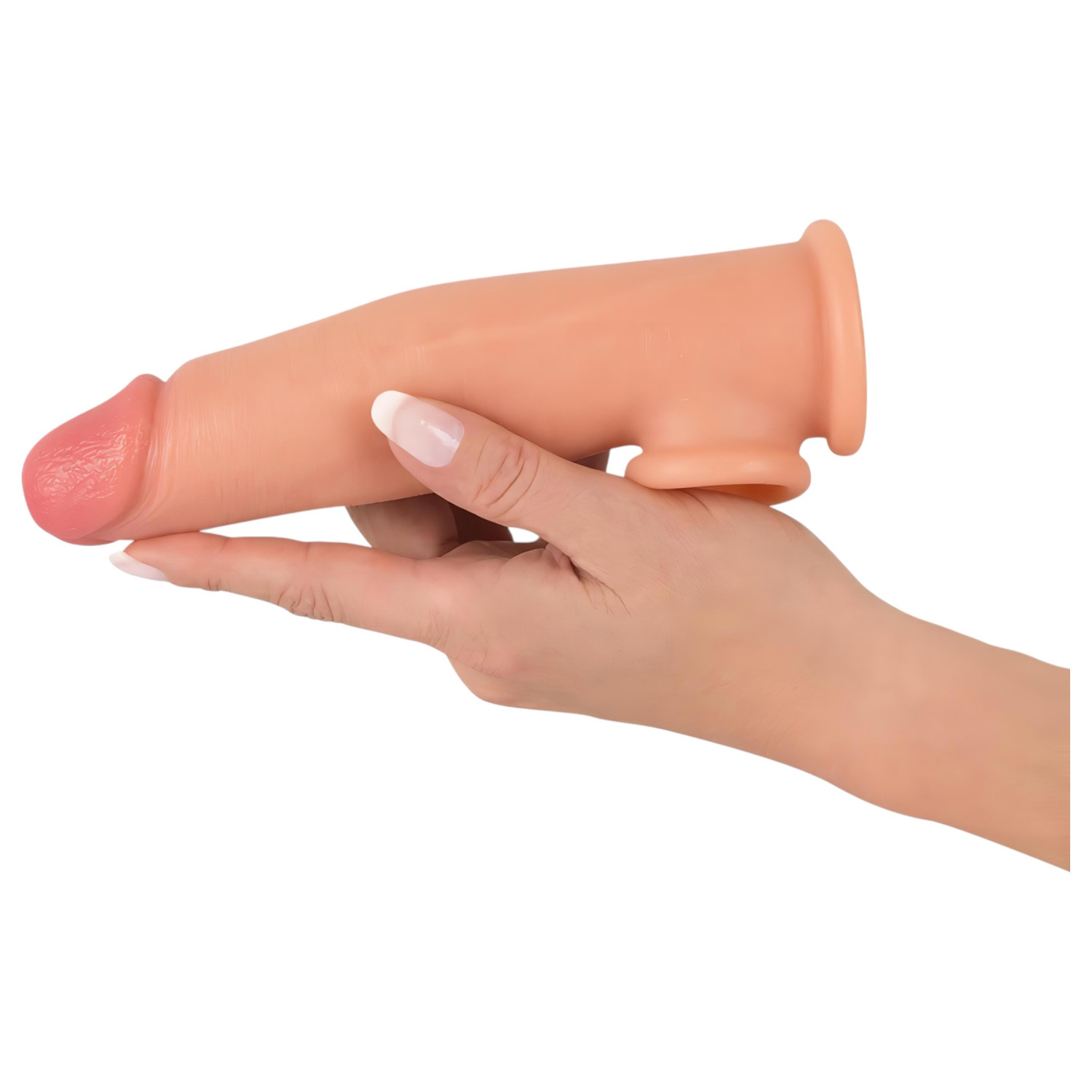 realistixxx - heregyűrűs hosszabbító péniszköpeny - 19 cm (testszínű)