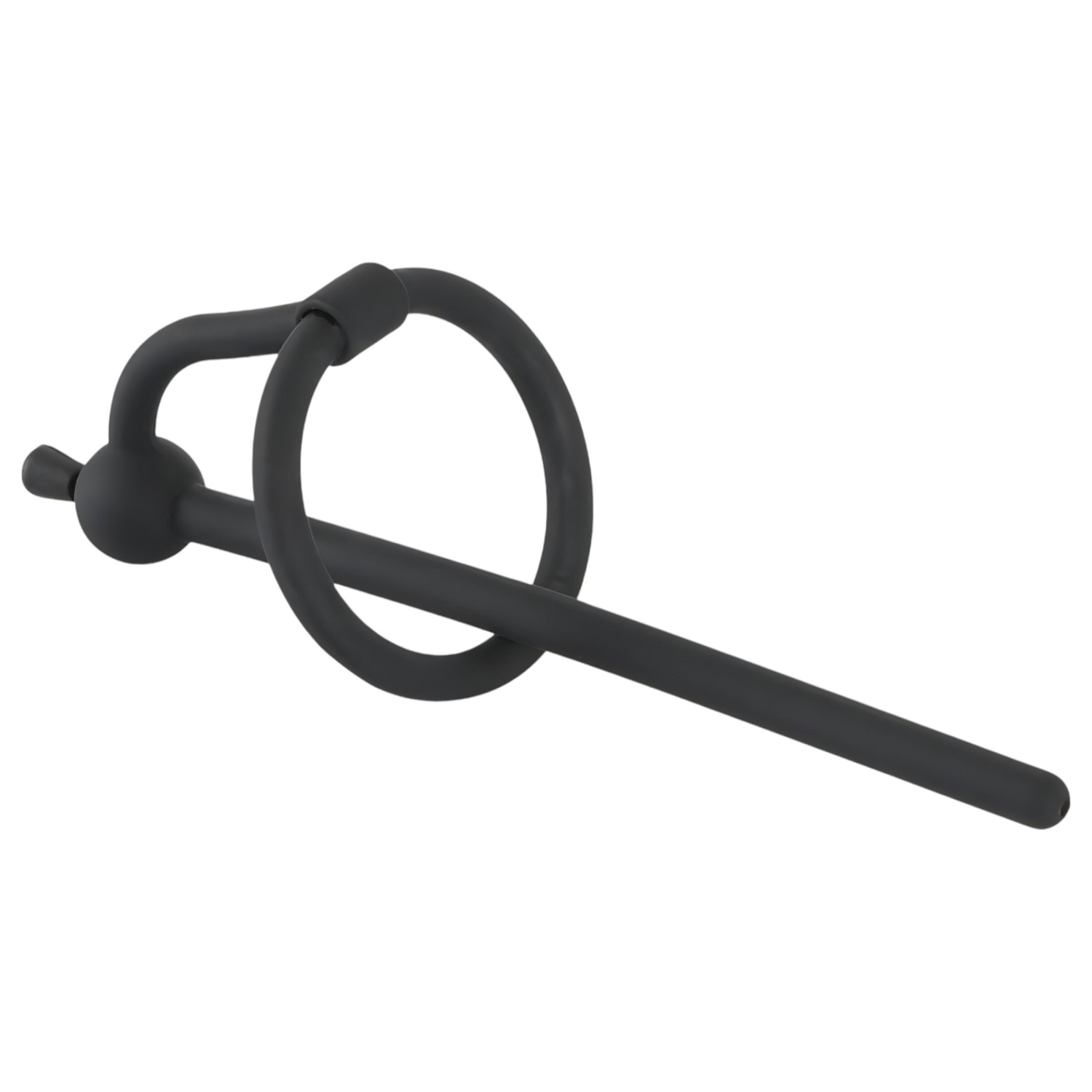 Penisplug - szilikon dilátor makkgyűrűvel (0,6 mm, fekete) Penisplug - szilikon dilátor makkgyűrűvel (0,6 mm, fekete)