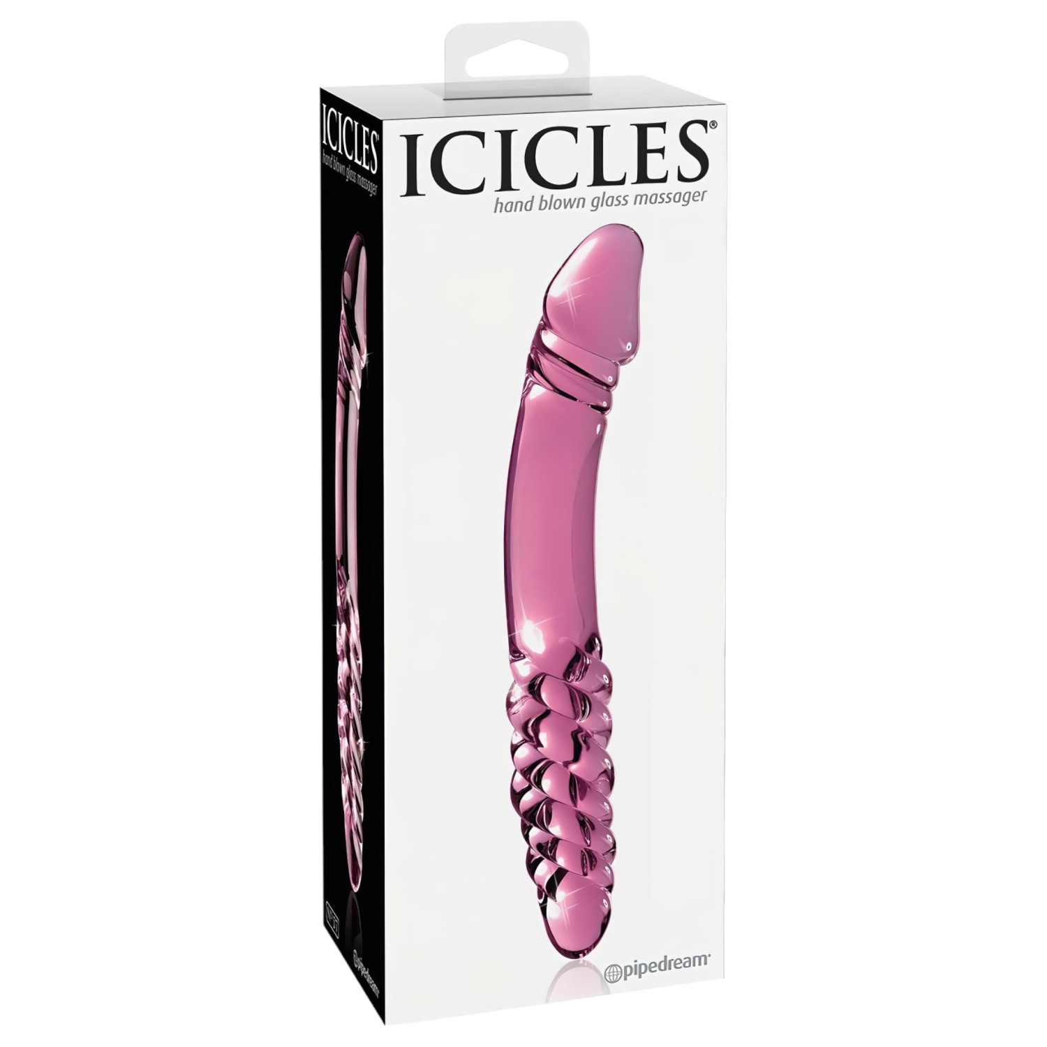 Icicles No. 57 - péniszes kétvégű üveg dildó (pink) Icicles No. 57 - péniszes kétvégű üveg dildó (pink)