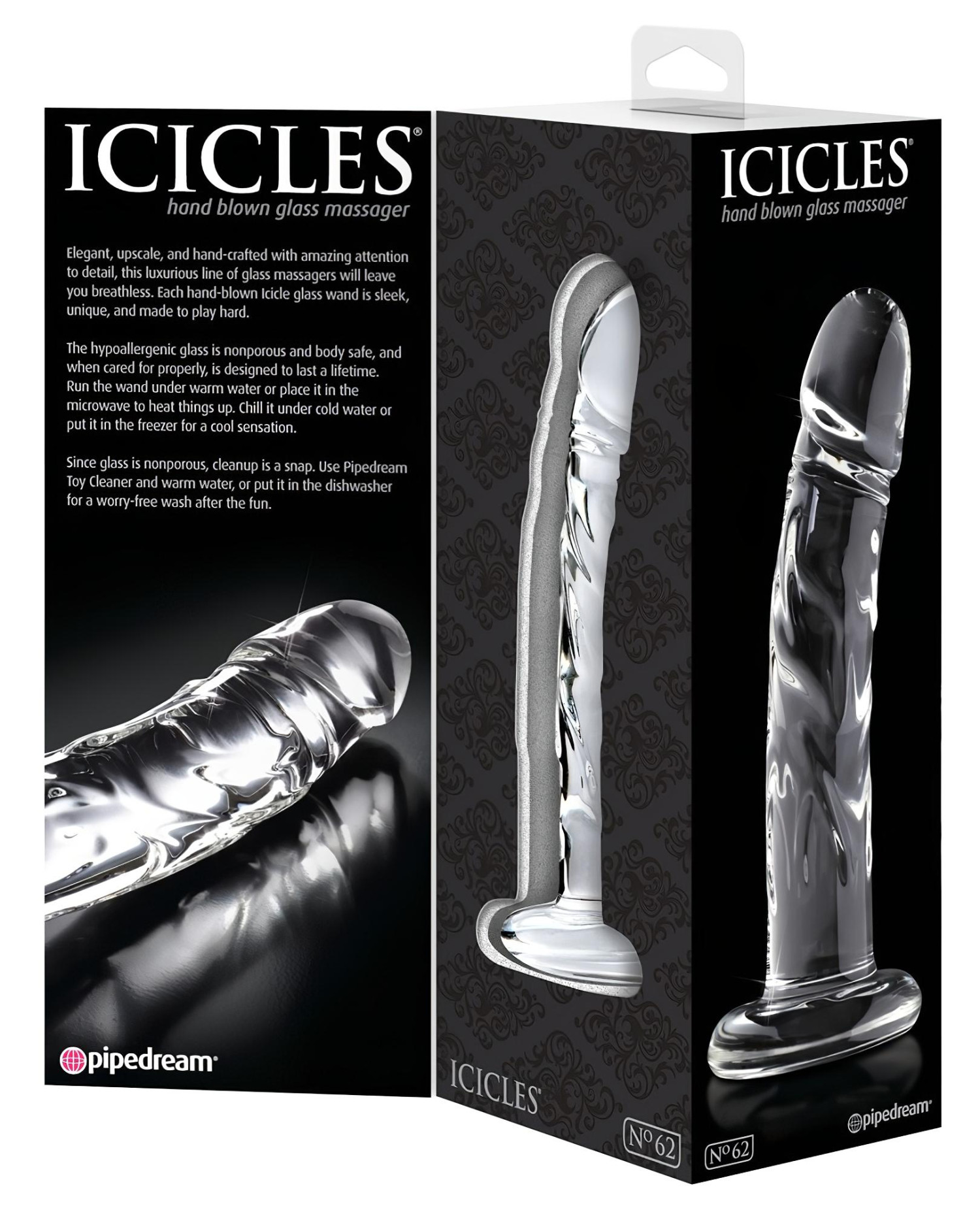Icicles No. 62 - péniszes üveg dildó (átlátszó) Icicles No. 62 - péniszes üveg dildó (átlátszó)