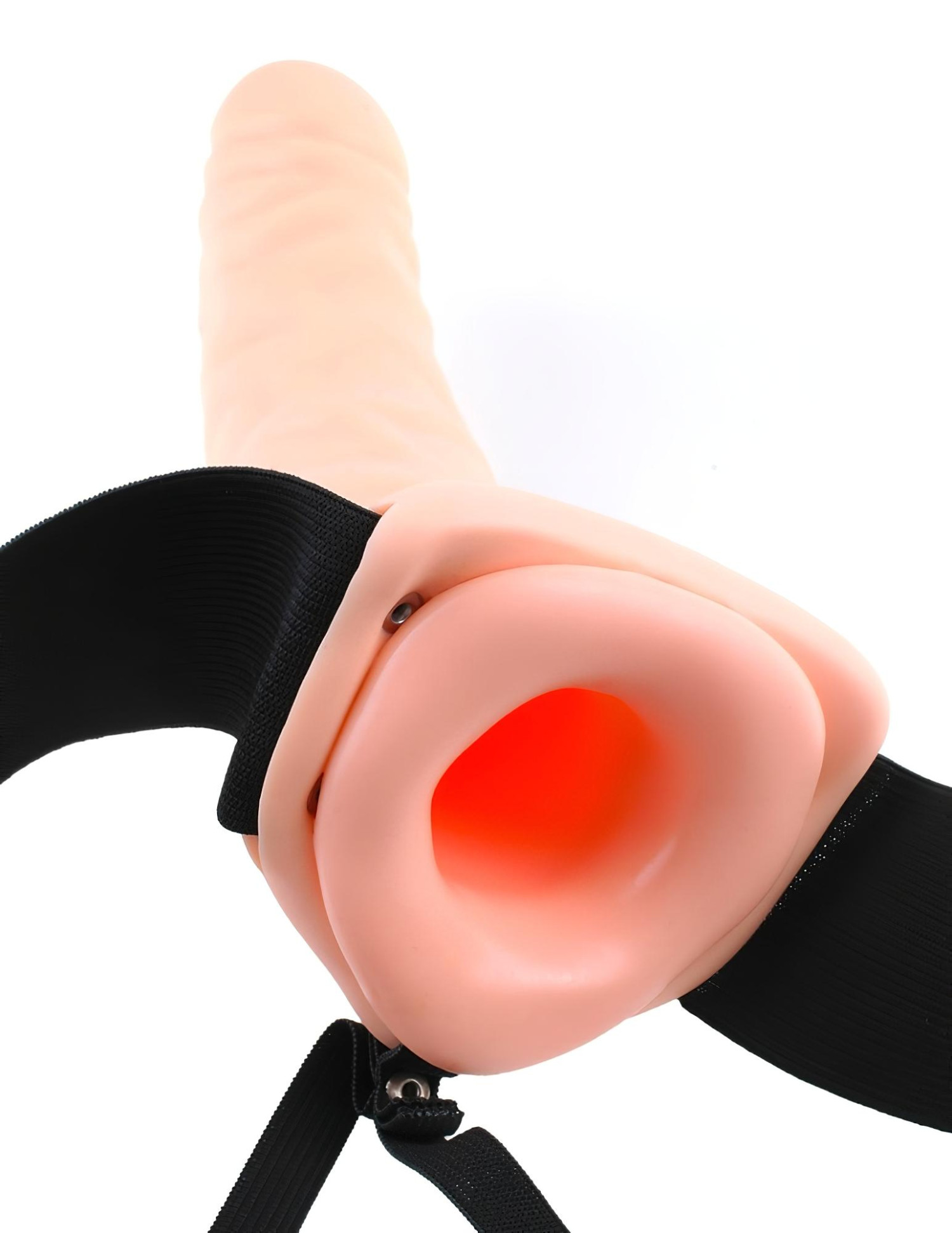 Pipedream - Fetish Strap-On 8 - felcsatolható, üreges vibrátor (natúr)