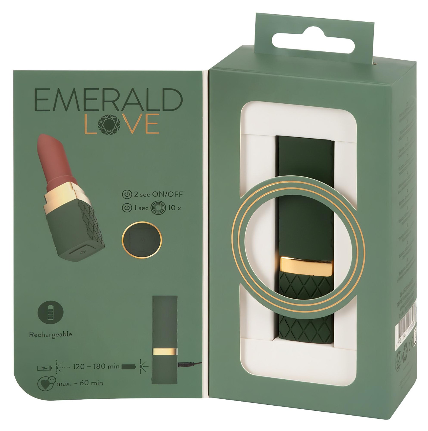 Emerald Love - akkus, vízálló rúzs vibrátor (piros)