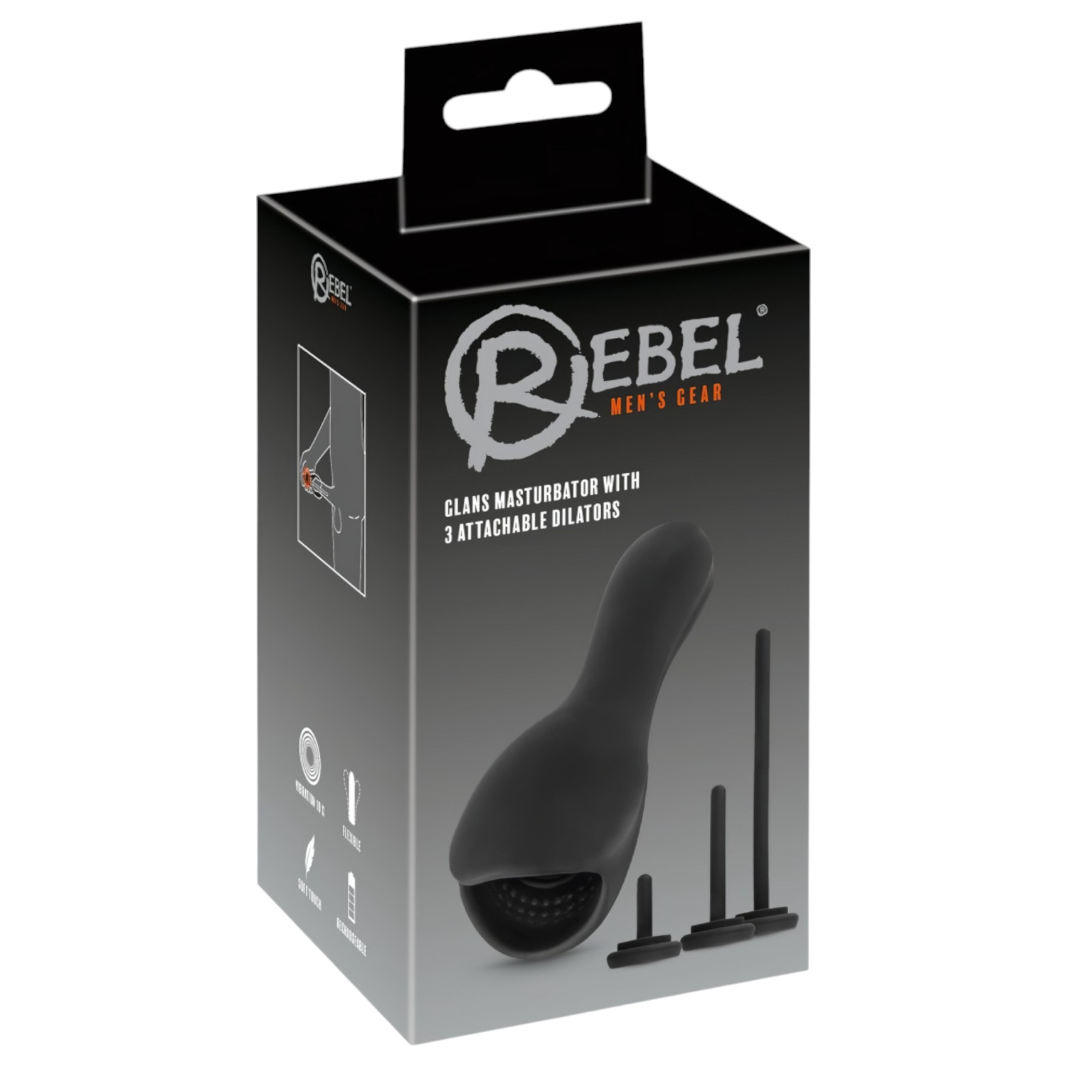 Rebel - makkvibrátor dilátorral (fekete) Rebel - makkvibrátor dilátorral (fekete)