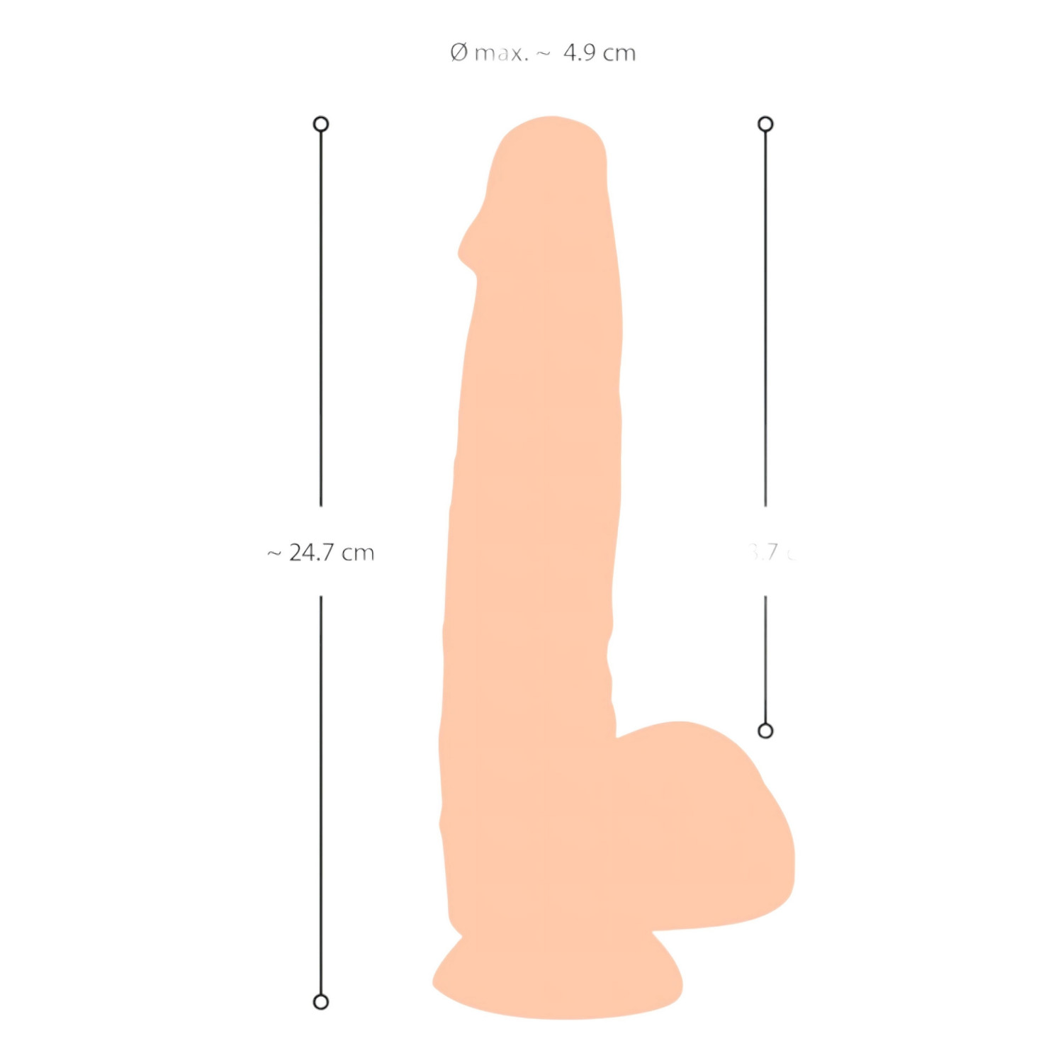 Nature Skin - dildó bőrrel - 25 cm (testszínű)