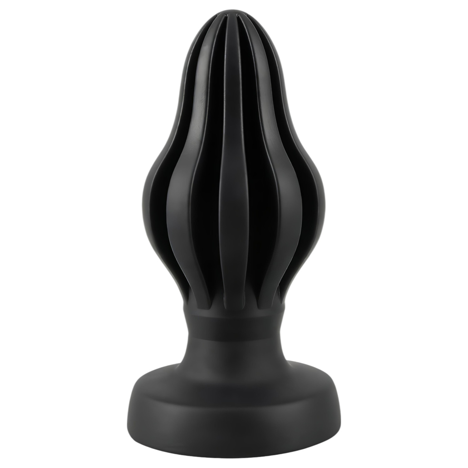 ANOS - bordázott puha butt plug - 7 cm (fekete)