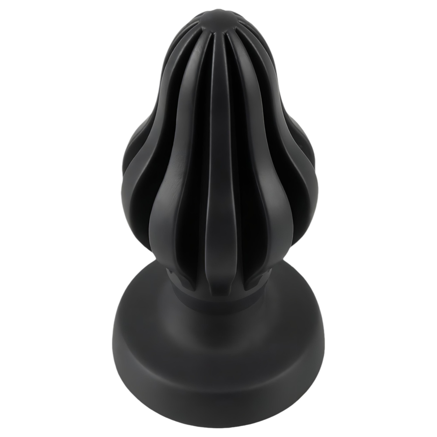 ANOS - bordázott puha butt plug - 7 cm (fekete)