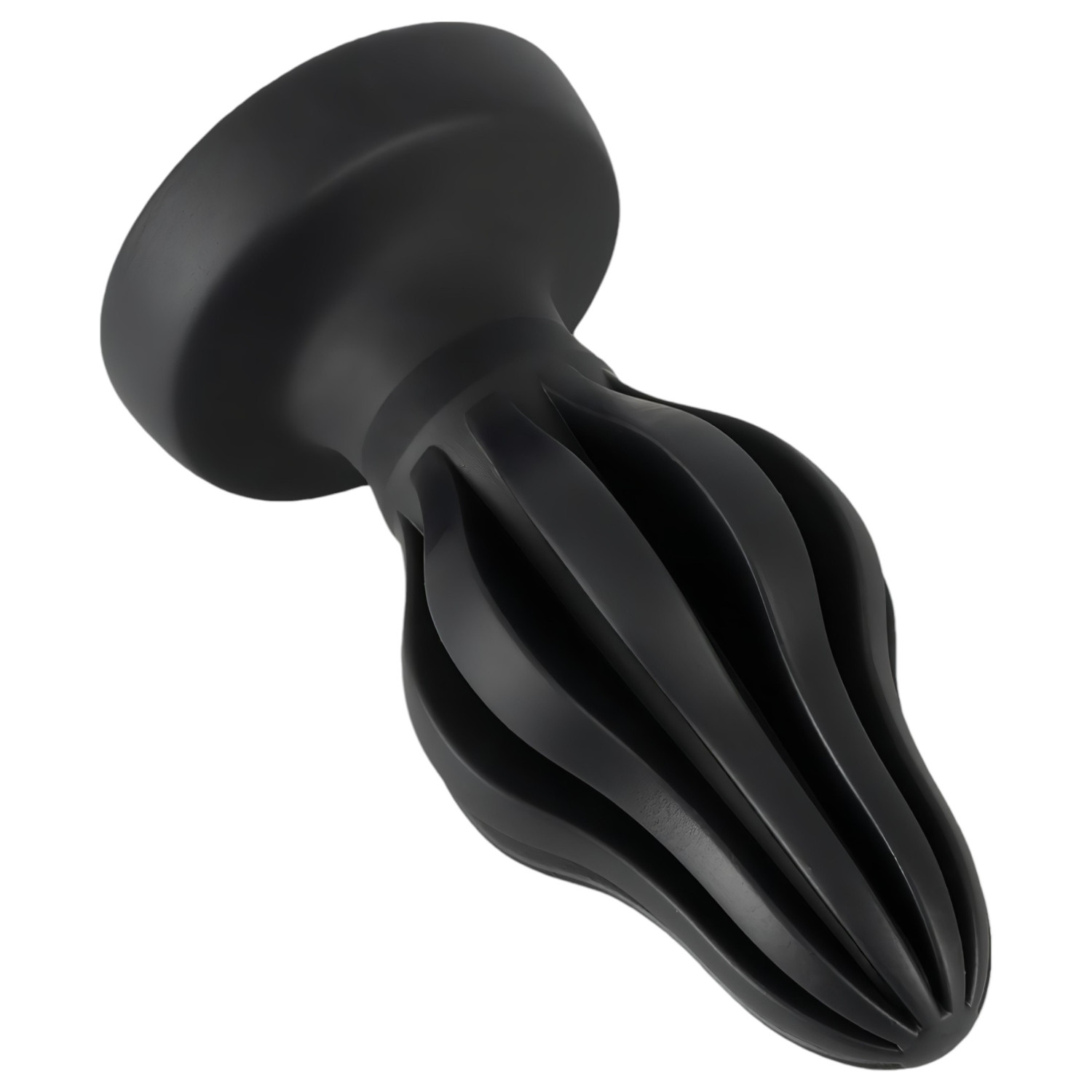 ANOS - bordázott puha butt plug - 7 cm (fekete)