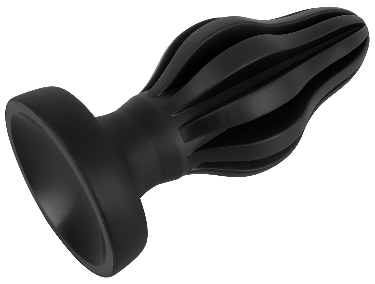 ANOS - bordázott puha butt plug - 7 cm (fekete)