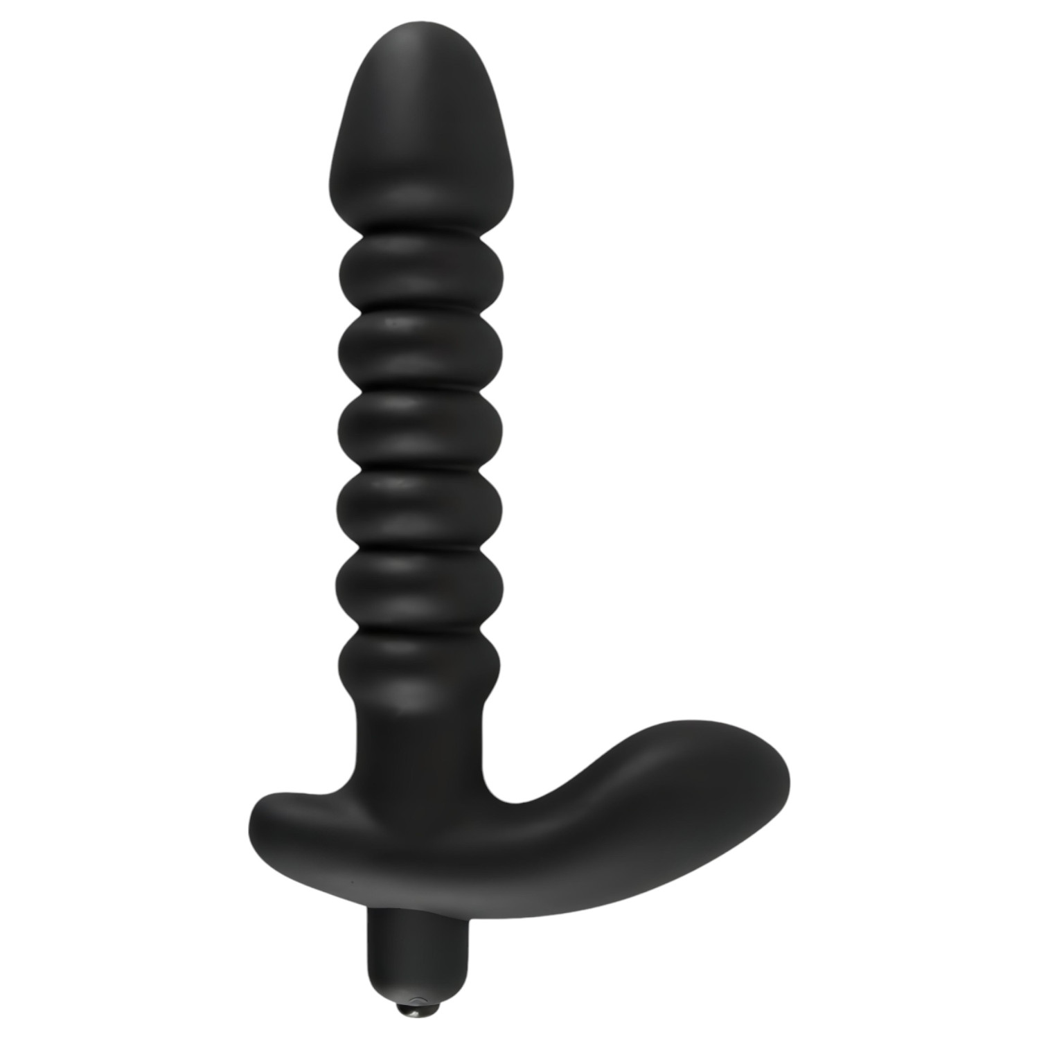 Black Velvets redős vibrátor - közepes (fekete)