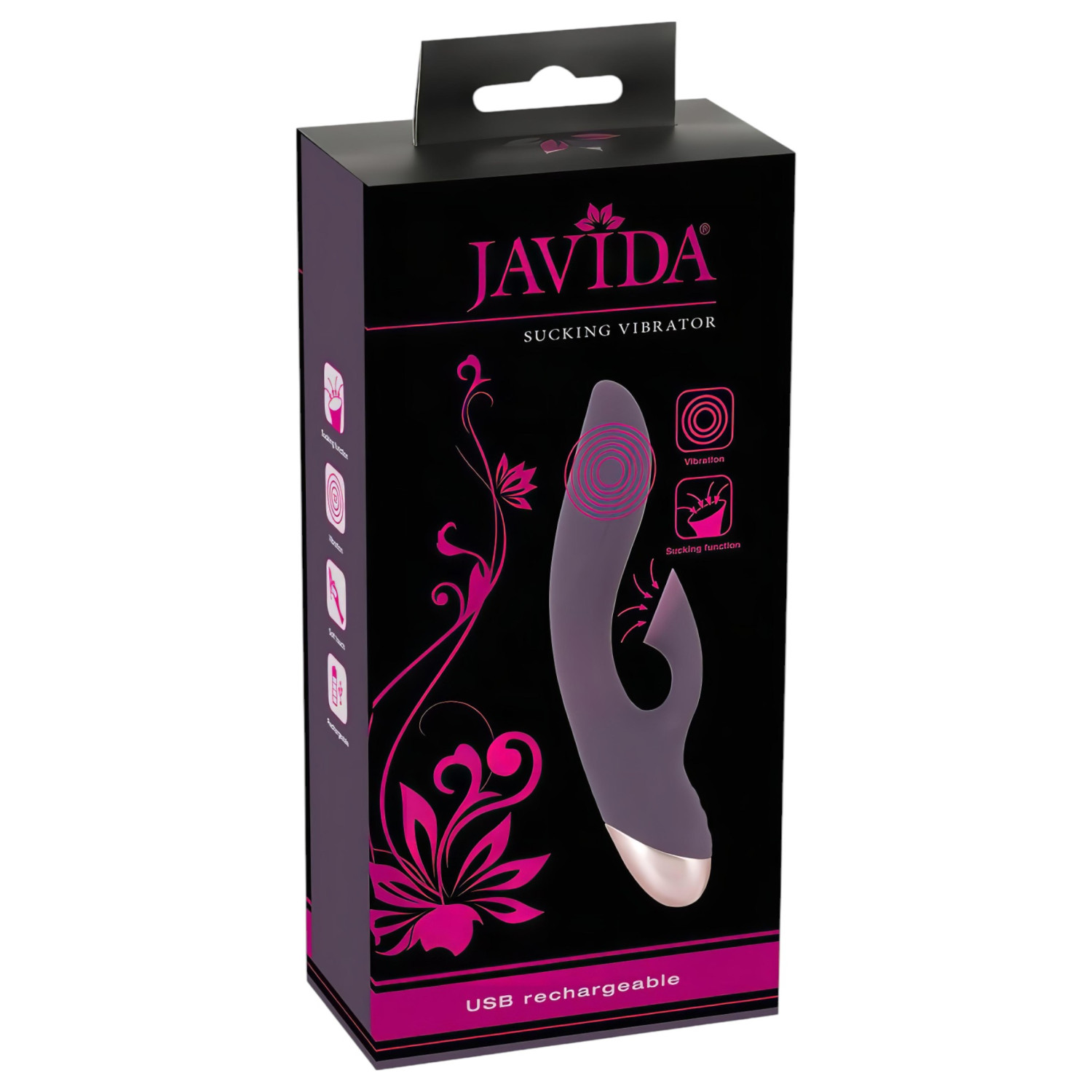 Javida - vízálló, vibrátor csiklószívóval (lila)