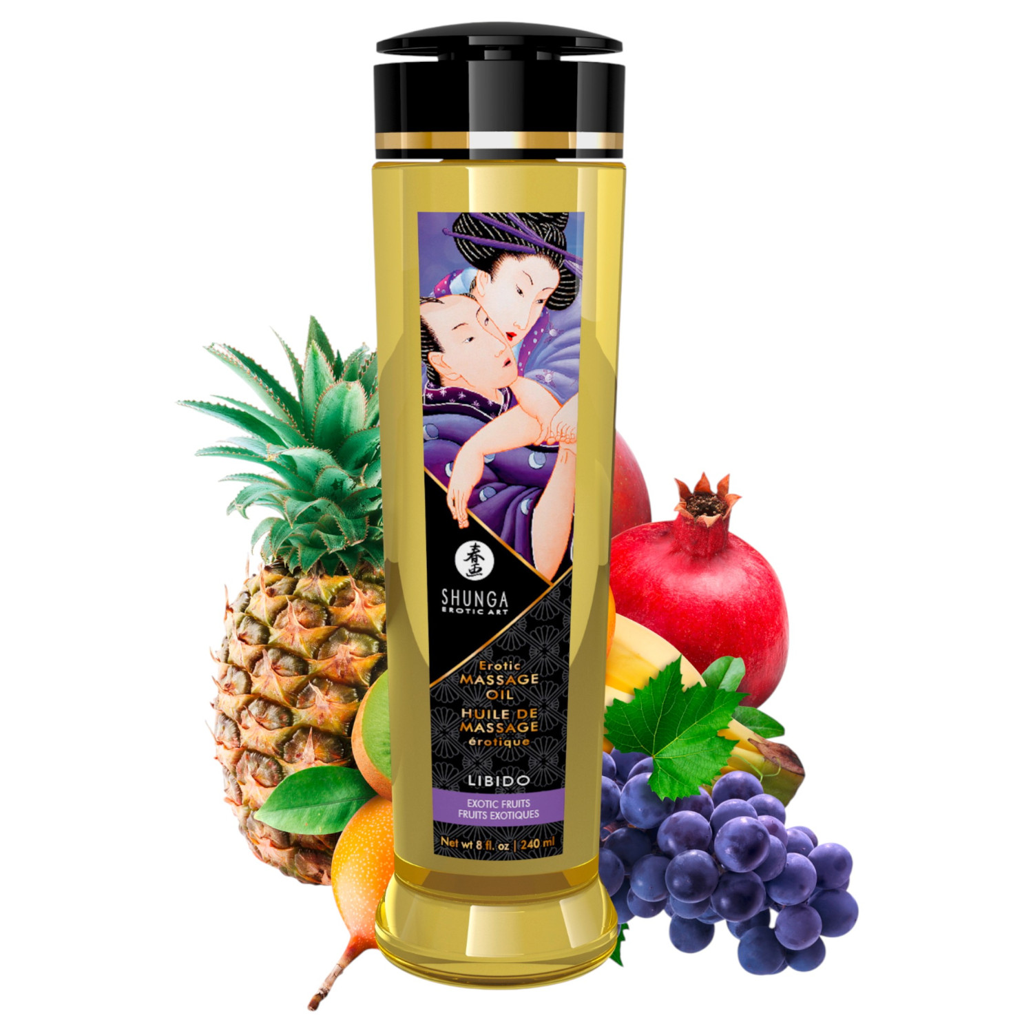Shunga - masszázsolaj - egzotikus gyümölcs (240 ml)