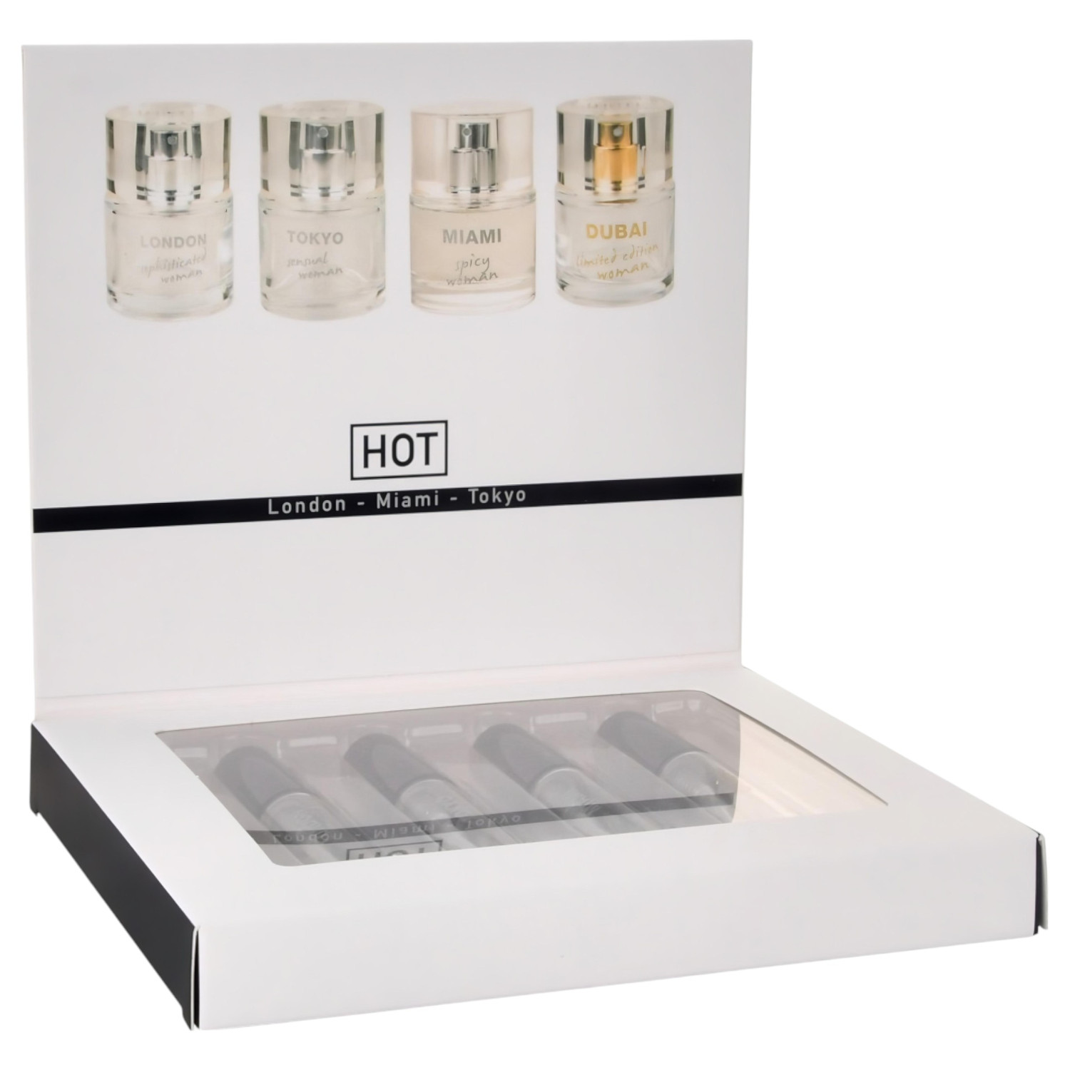 HOT LMTD feromon parfüm csomag nőknek (4 × 5 ml)