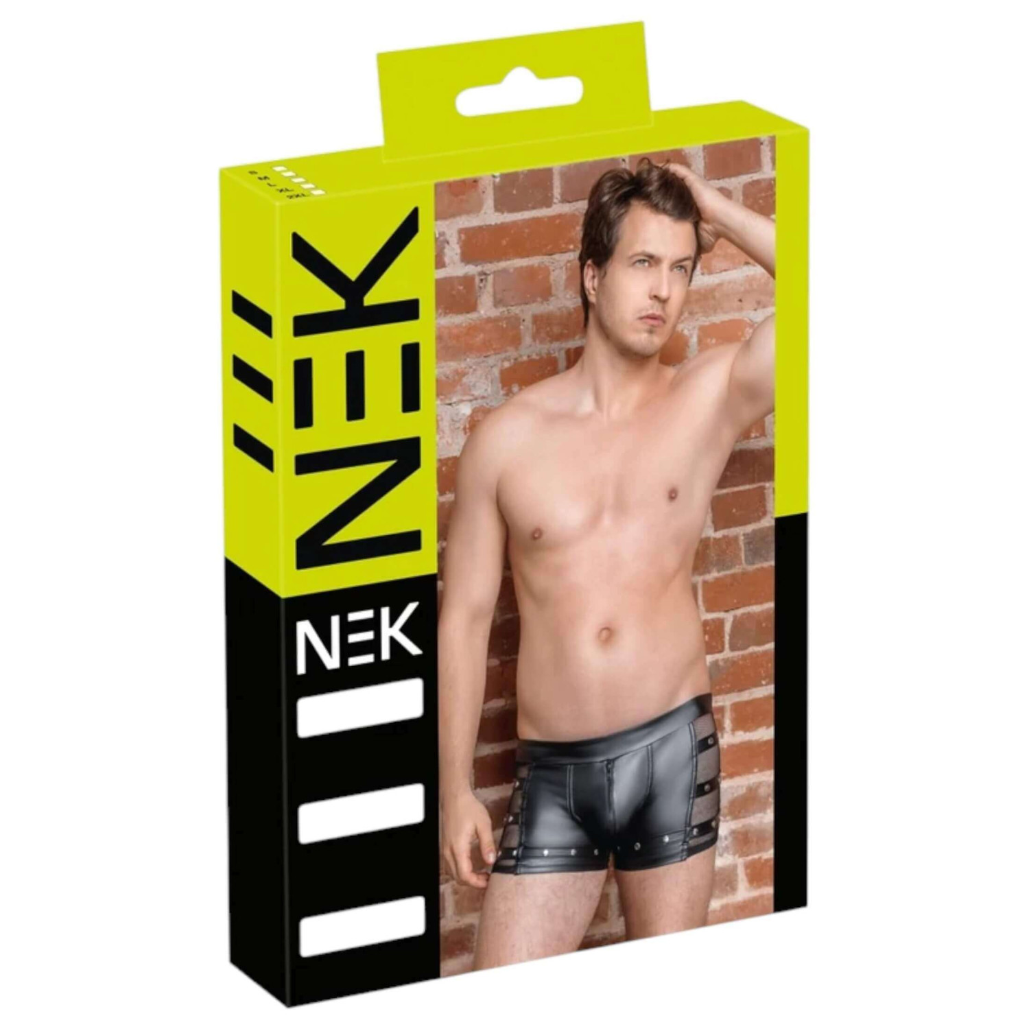 NEK - szegecses, cipzáras boxer (fekete)