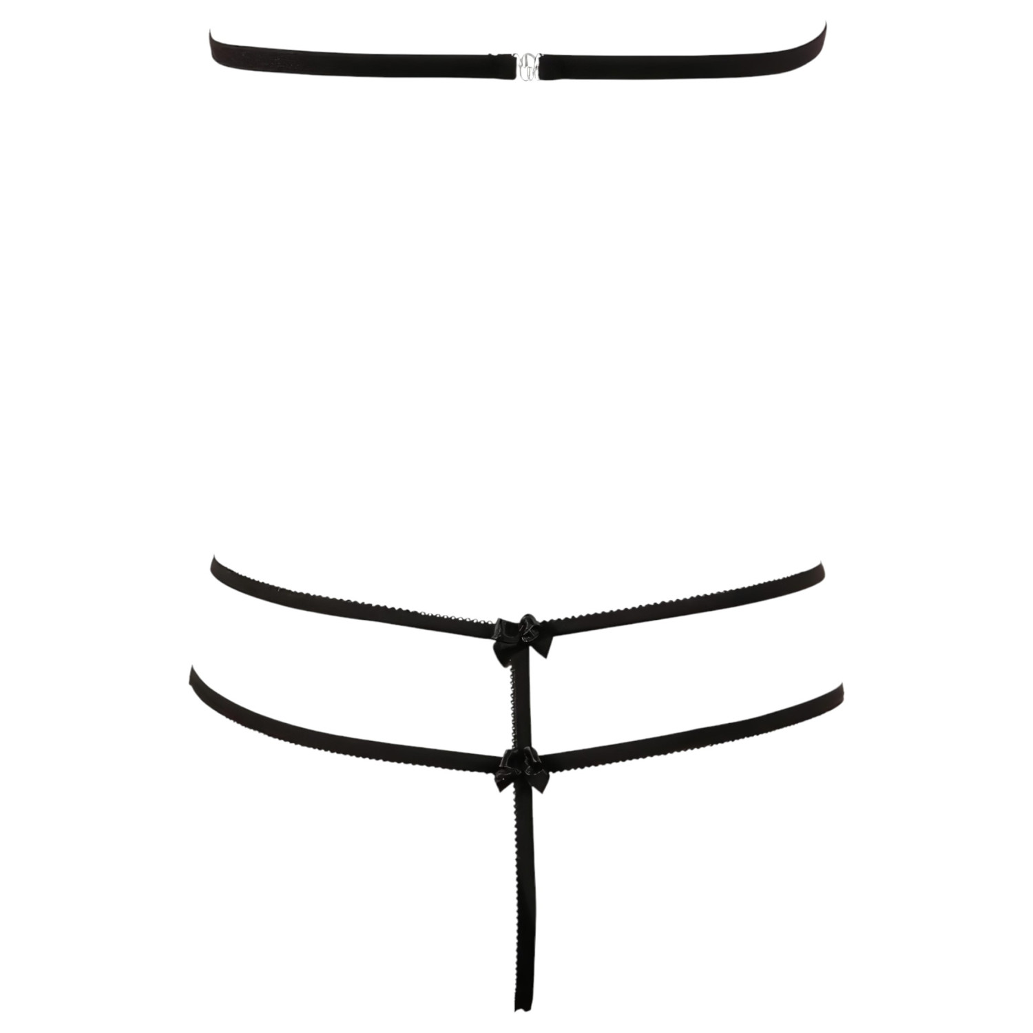 Cottelli - nyitott csipkeszett (fekete)