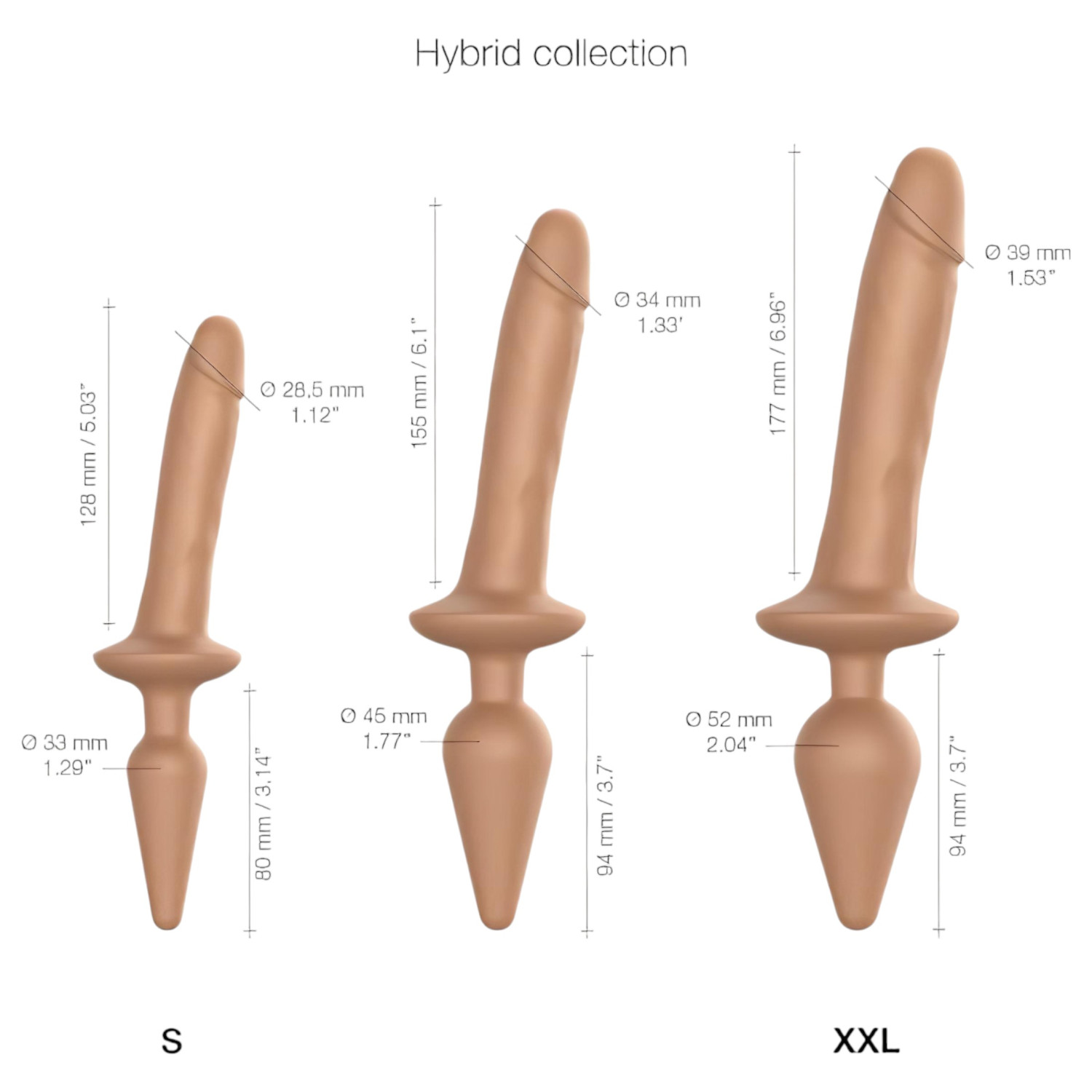 Strap-on-me Switch Realistic L - 2in1 szilikon dildó (natúr)