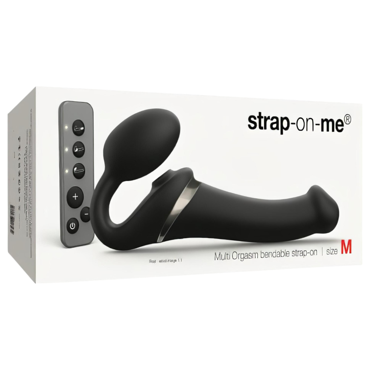 Strap-on-me M - léghullámos felcsatolható vibrátor (fekete)
