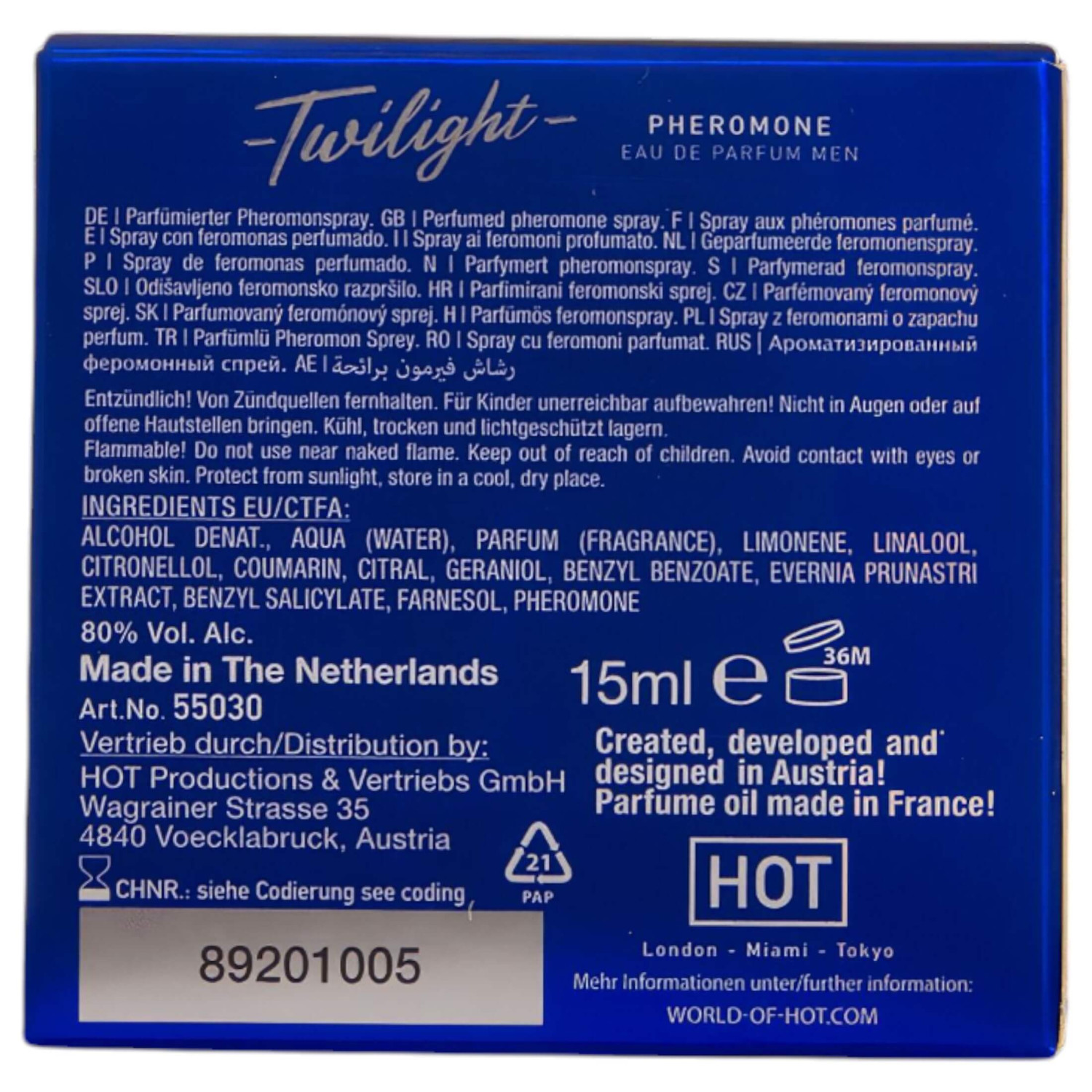 HOT Twilight - feromon parfüm férfiaknak (15 ml) - illatos HOT Twilight - feromon parfüm férfiaknak (15 ml) - illatos