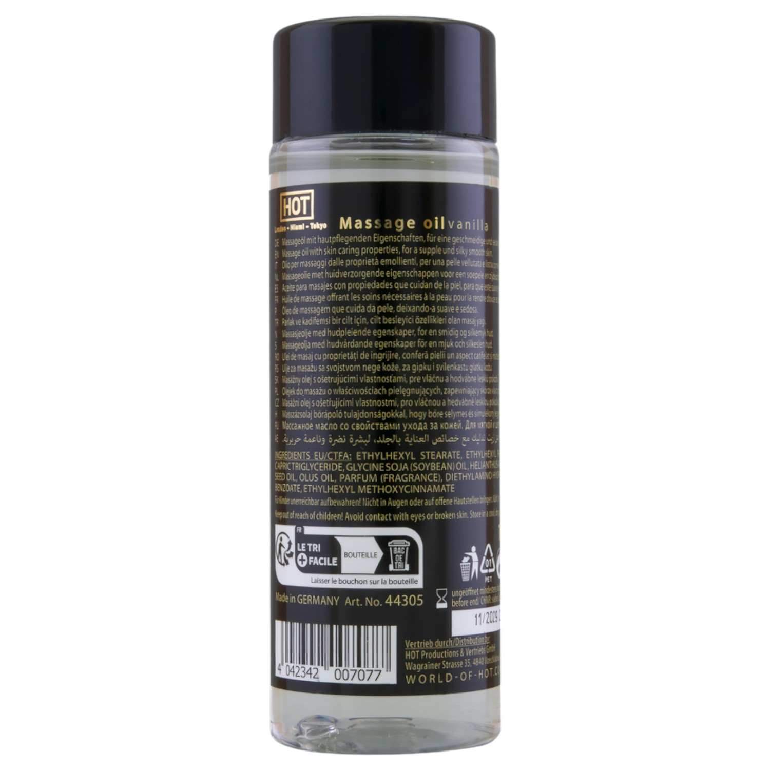 HOT bőrápoló masszázsolaj - vanília (100 ml)