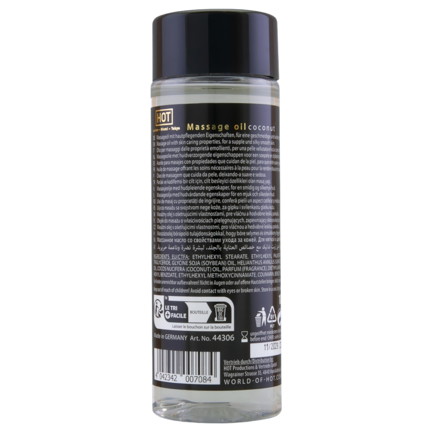 HOT bőrápoló masszázsolaj - kókusz (100 ml)