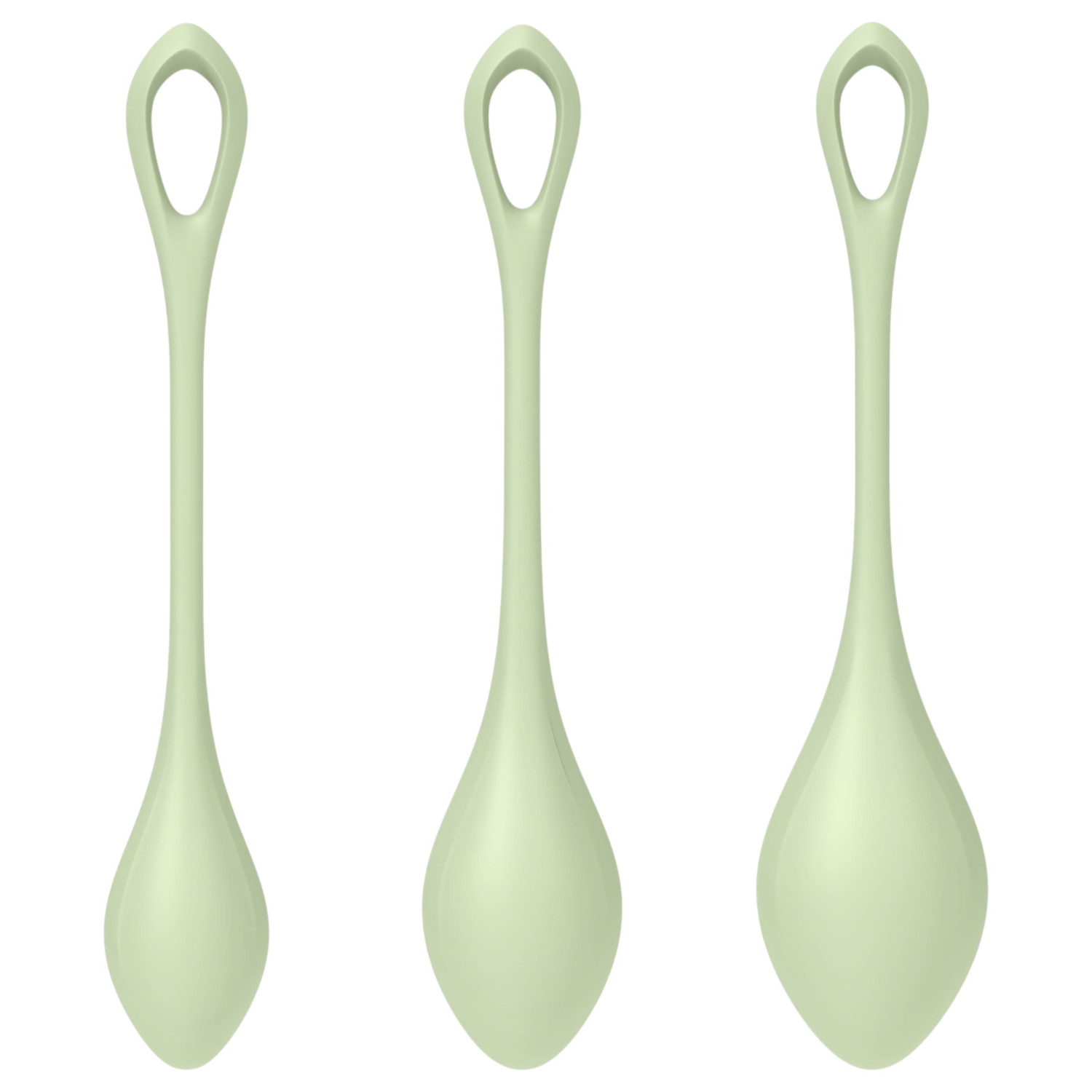 Satisfyer Yoni Power 2 - gésagolyó szett (zöld, 3 részes)