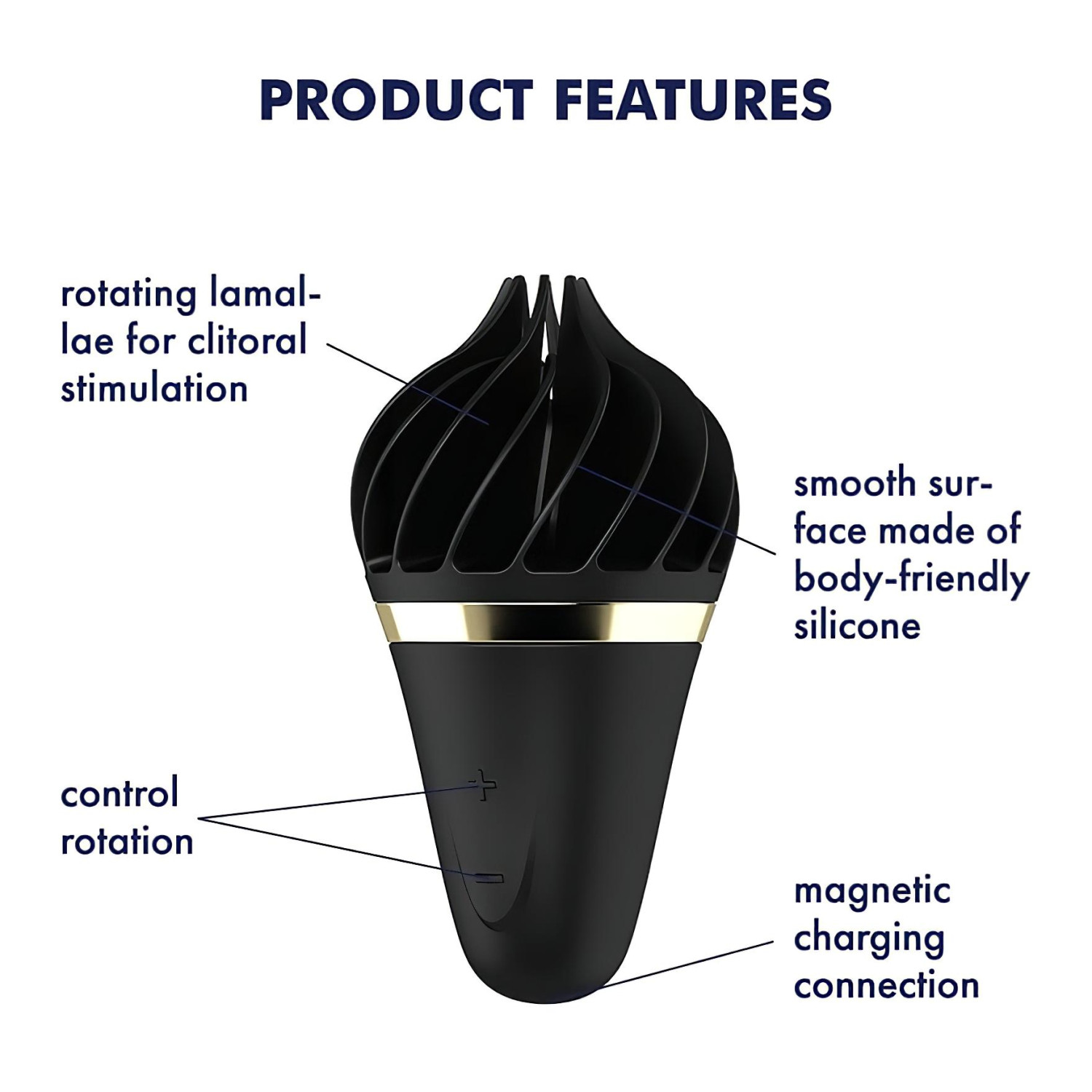 Satisfyer Sweet Treat - akkus, forgó csikló vibrátor (fekete)