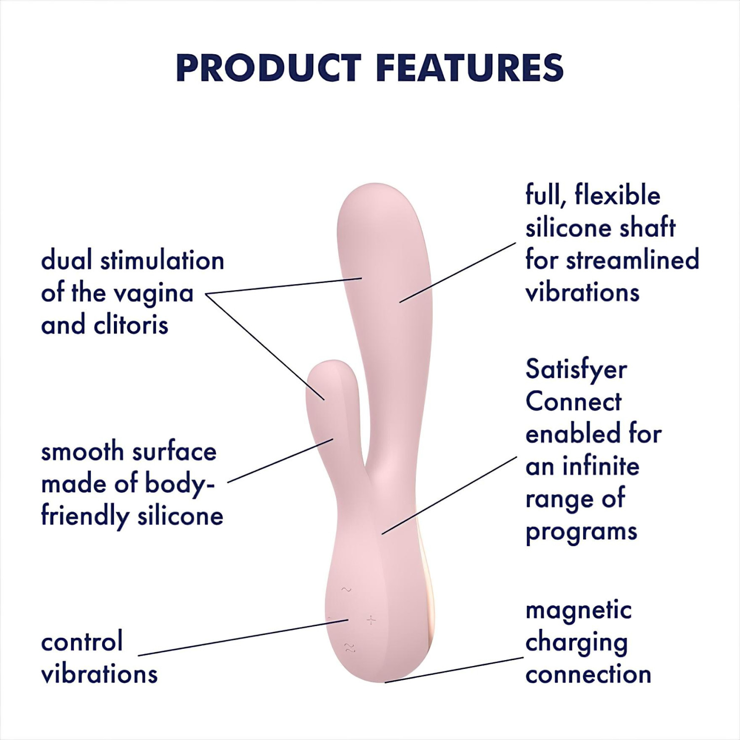 Satisfyer Mono Flex – App-vezérelt vibrátor (pink)