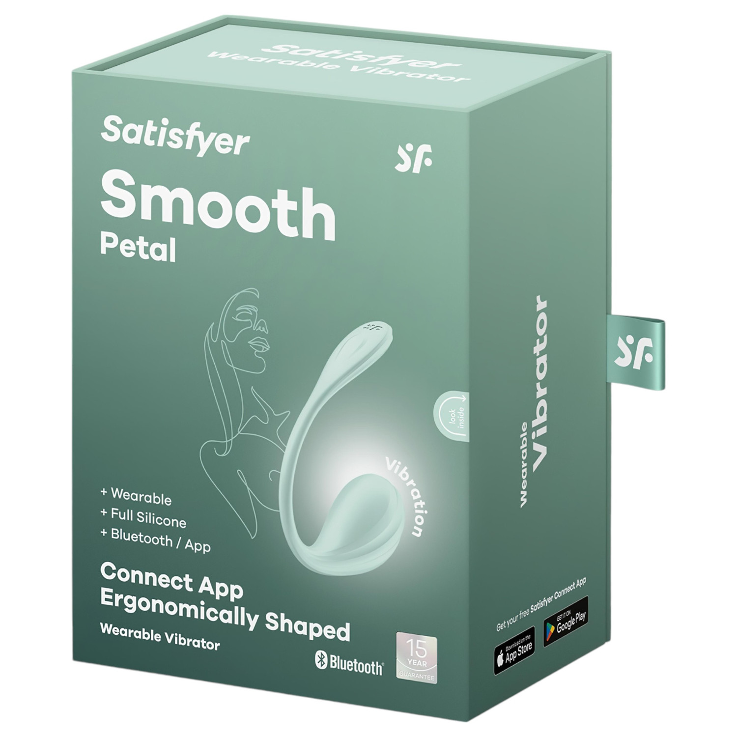 Satisfyer Smooth Petal – App-vezérelt vibrációs tojás (zöld)