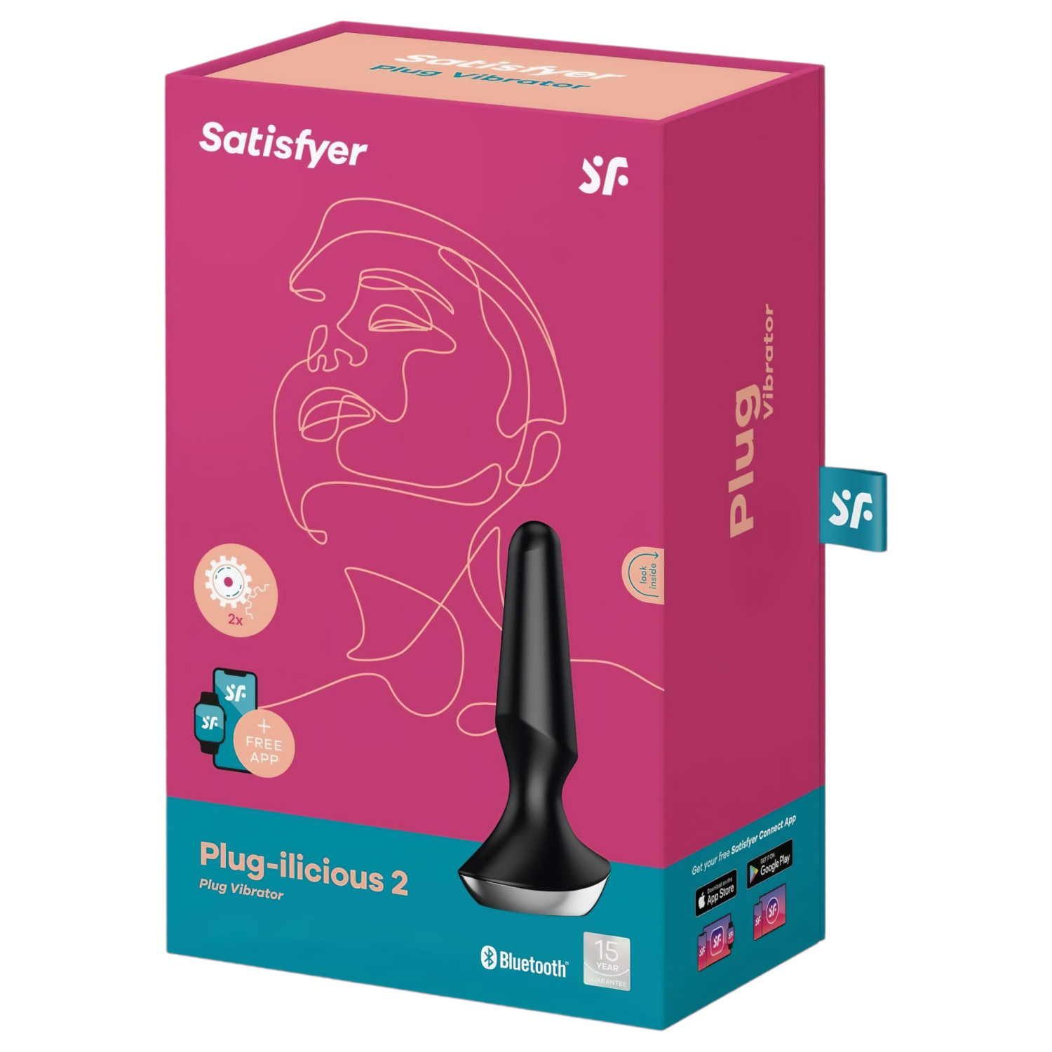 Satisfyer Plug-ilicious 2 – App-vezérelt análvibrátor (fekete)