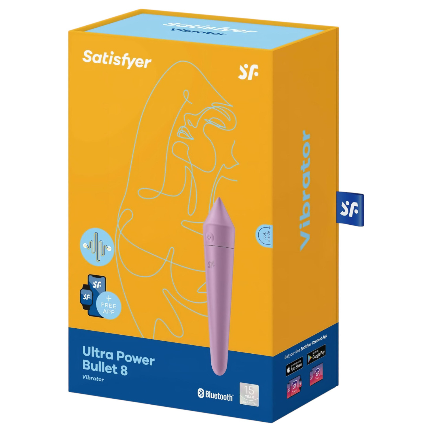 Satisfyer Ultra Power Bullet 8 – App-vezérelt vibrátor (lila)