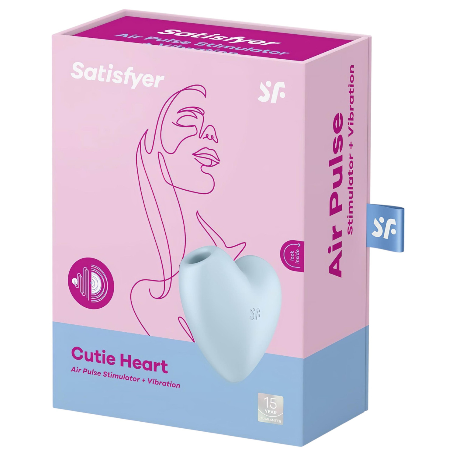 Satisfyer Cutie Heart - akkus léghullámos csikló vibrátor (kék)