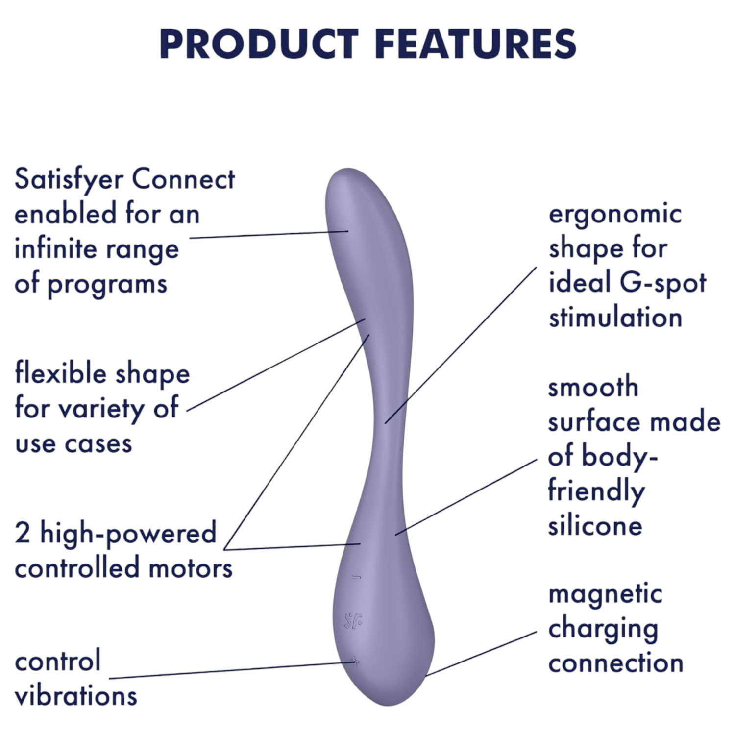 Satisfyer G-spot Flex 5 – App-vezérelt G-pont vibrátor (lila)