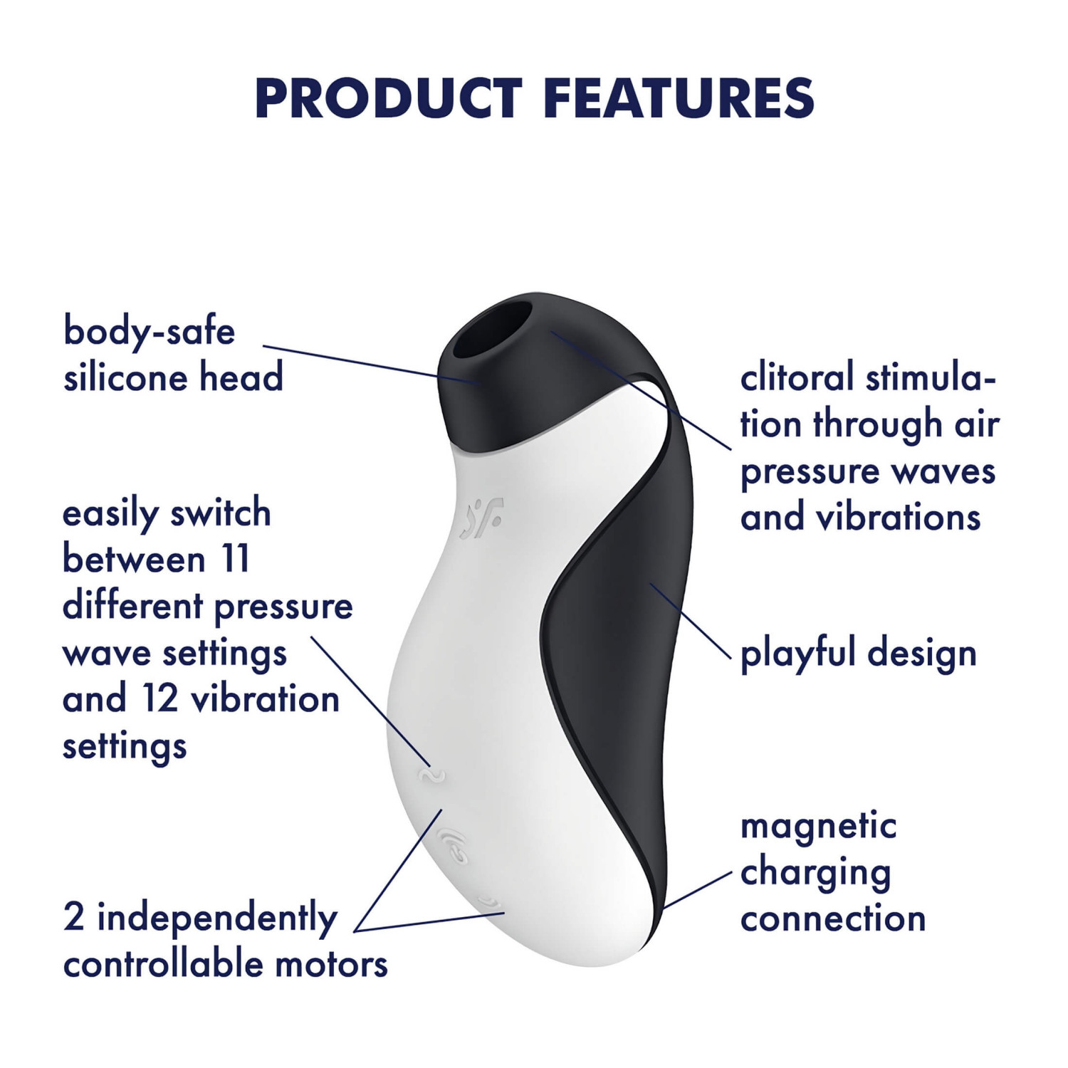 Satisfyer Orca - vízálló léghullámos csiklóizgató (fekete-fehér) Satisfyer Orca - vízálló léghullámos csiklóizgató (fekete-fehér)