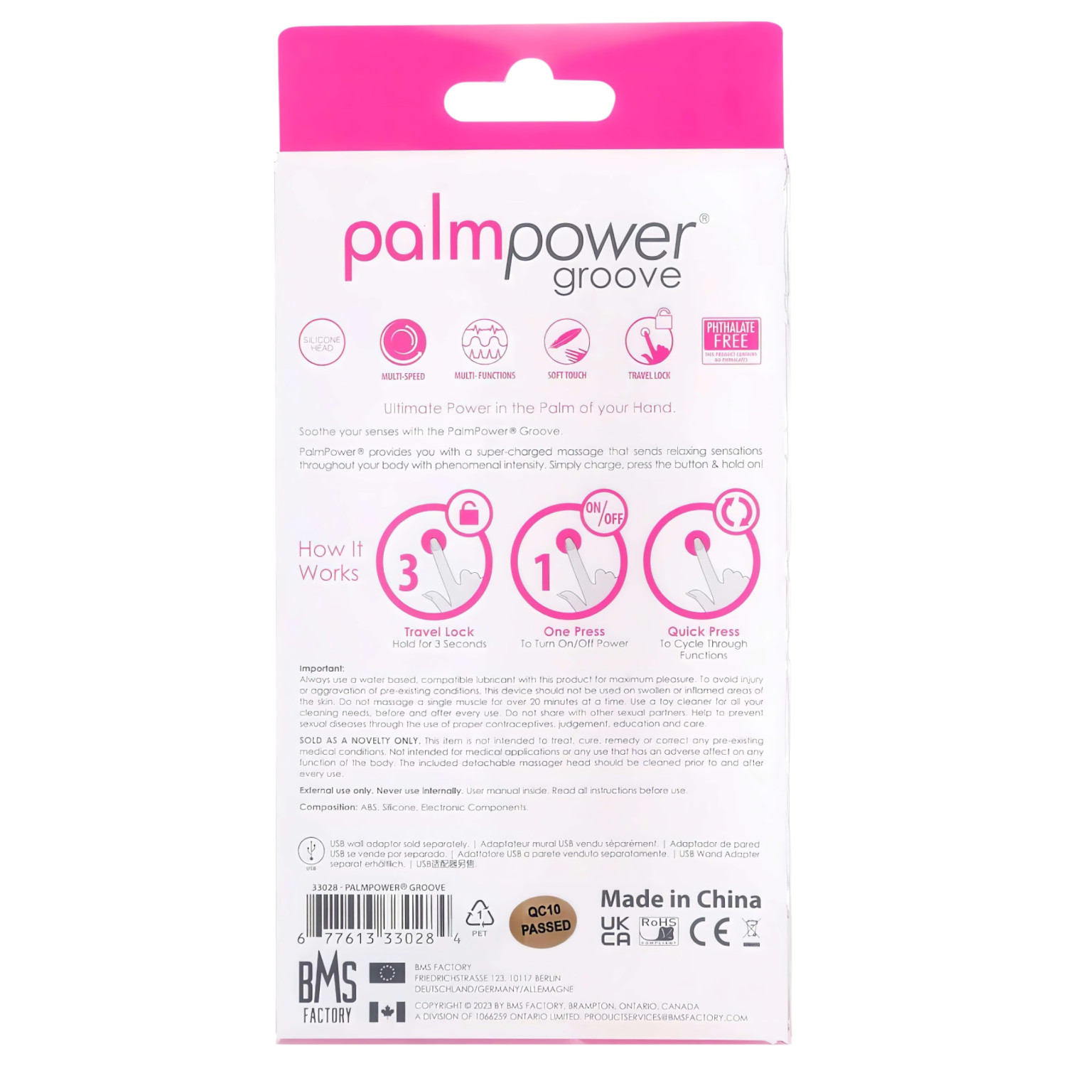 PalmPower groove - akkus masszírozó vibrátor (pink)