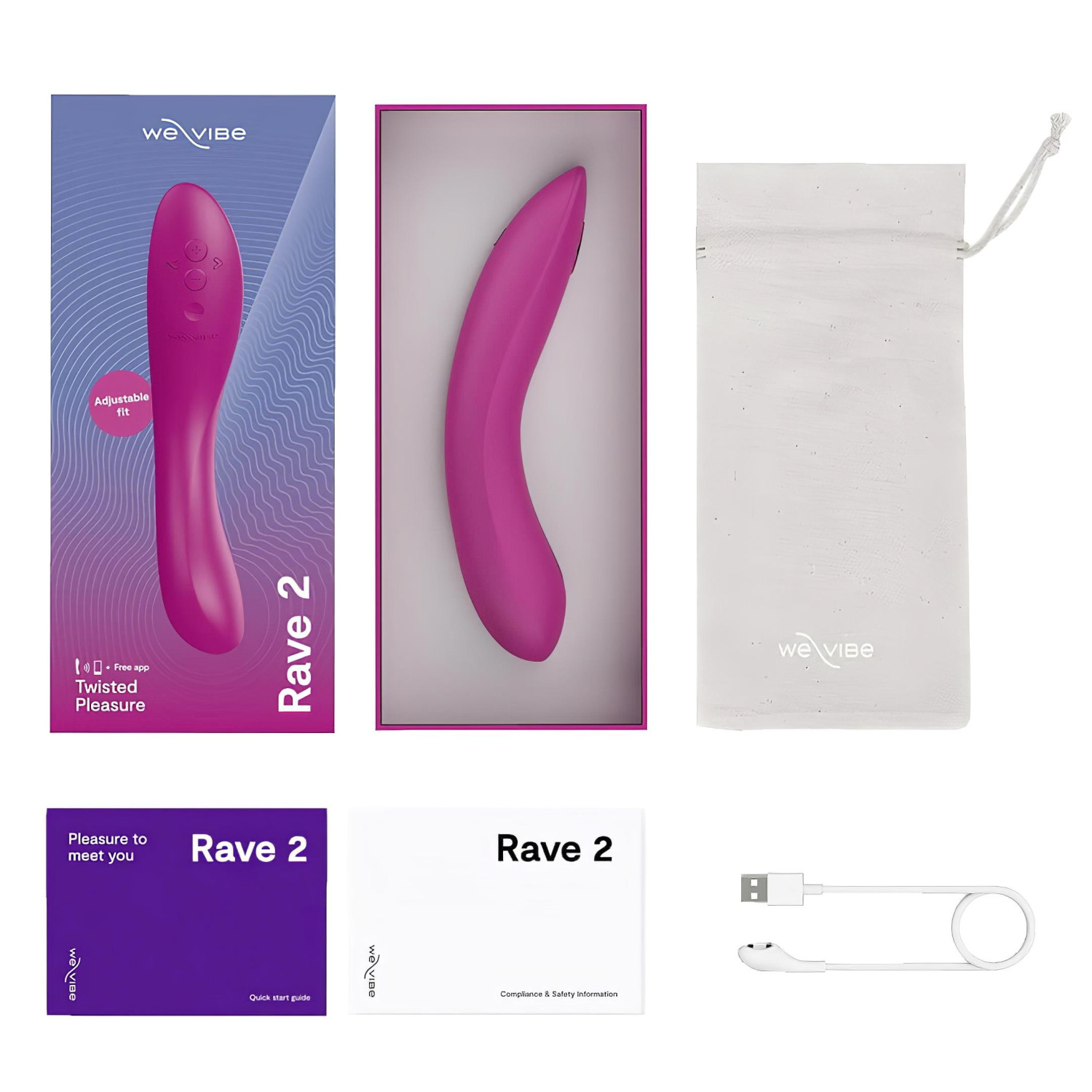 We-Vibe Rave 2 – App-vezérelt G-pont vibrátor (pink)