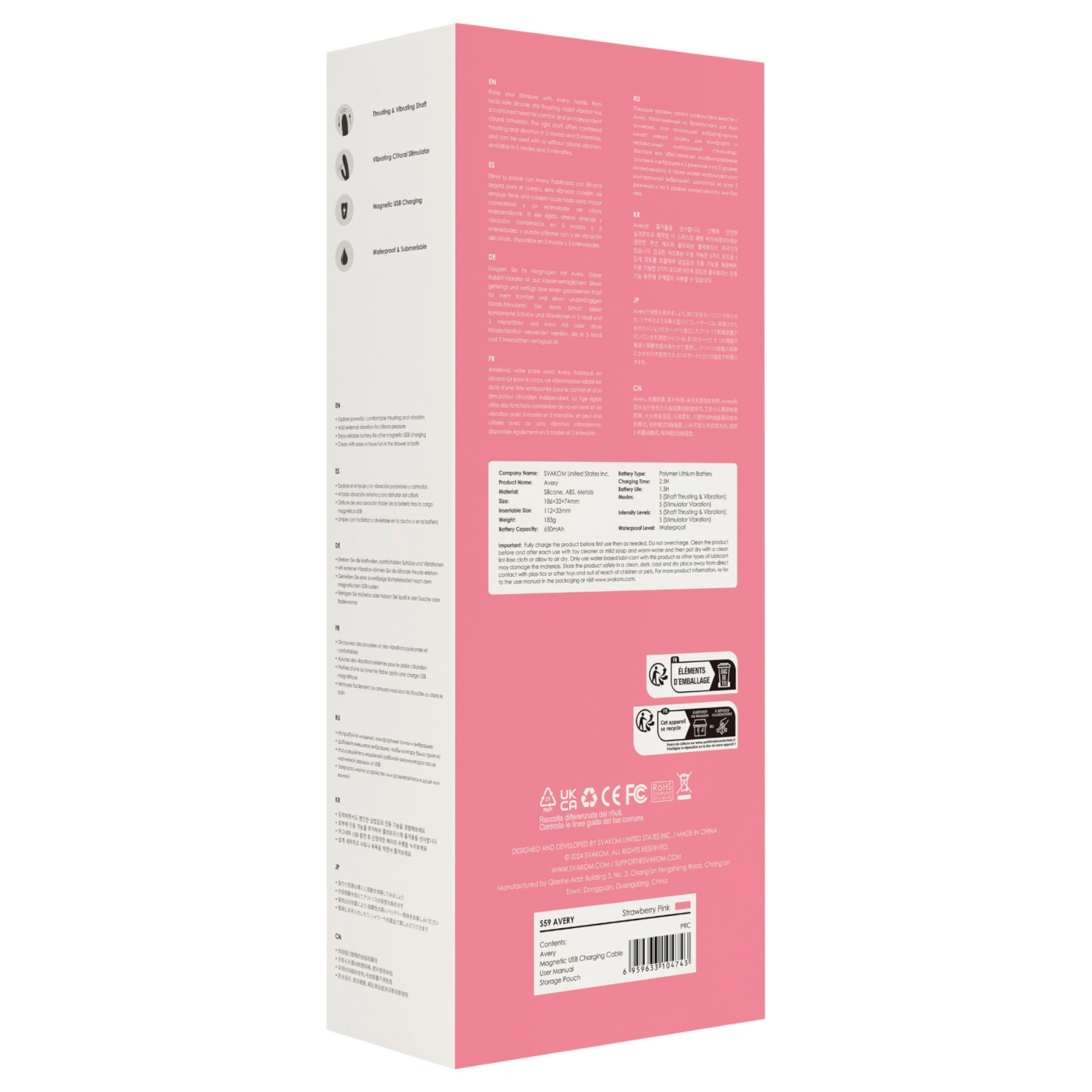 Svakom Avery - akkus, csiklókaros lökő vibrátor (pink)