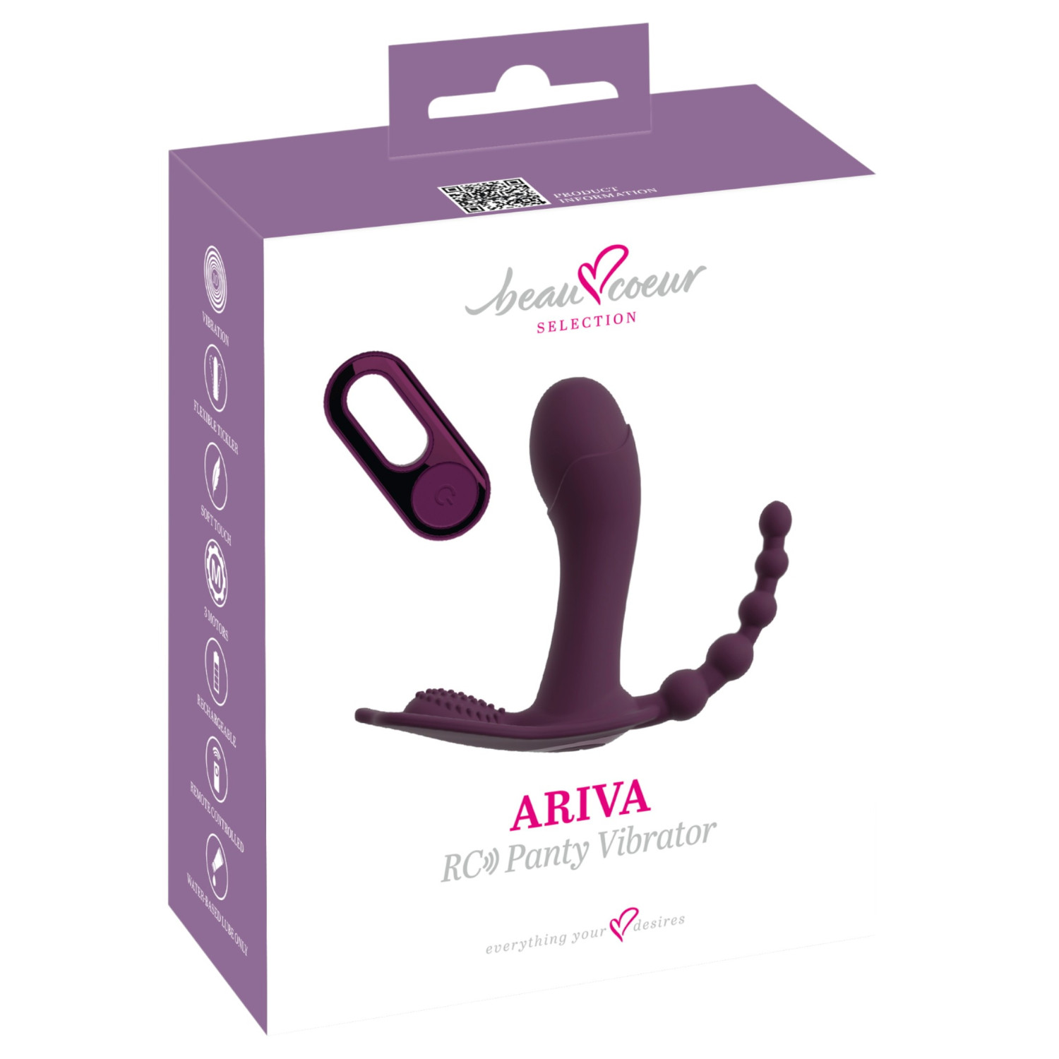 Beau Coeur Ariva - 3in1 bugyivibrátor (lila)