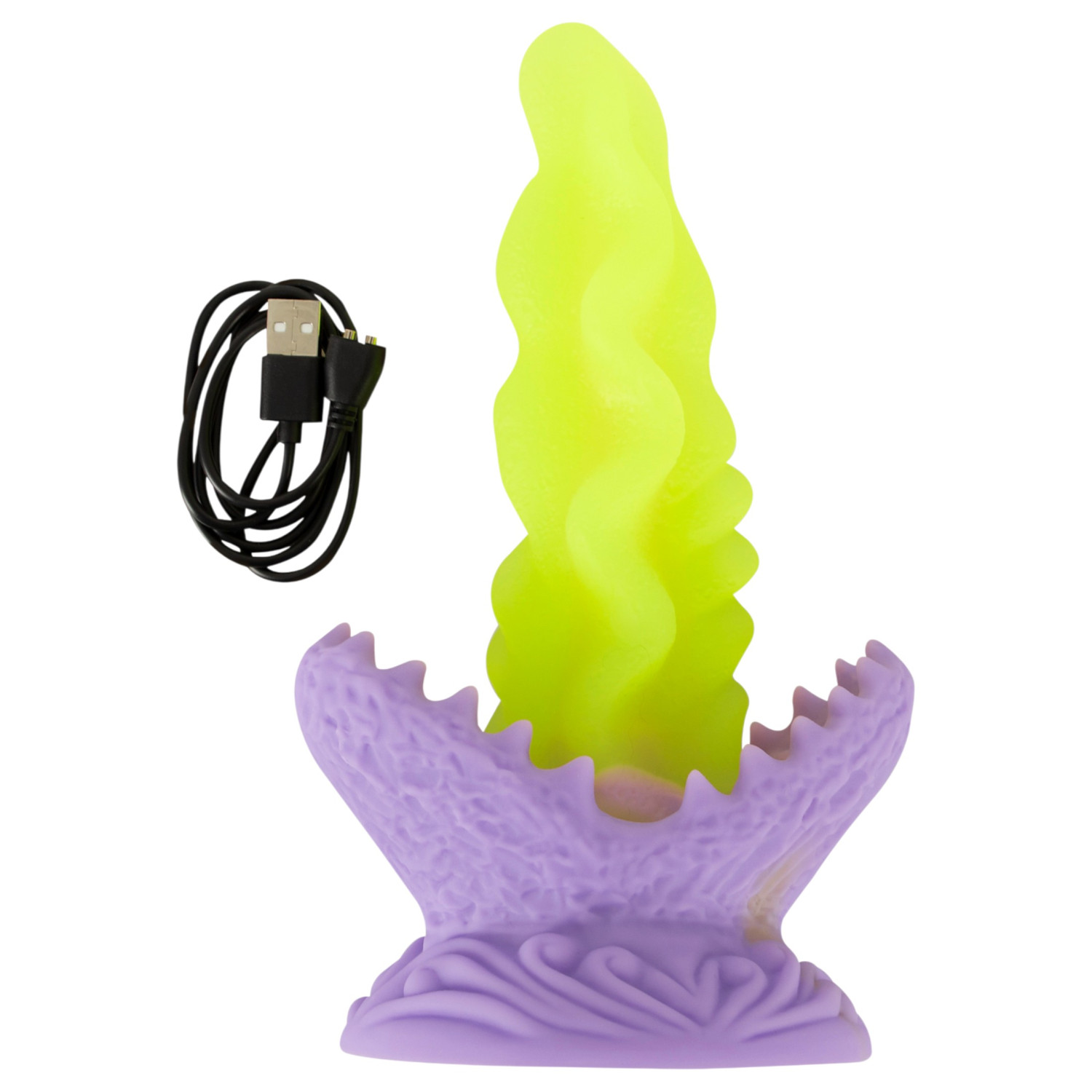 Beasty Cocks Passionate Plant - világító dildó (zöld)