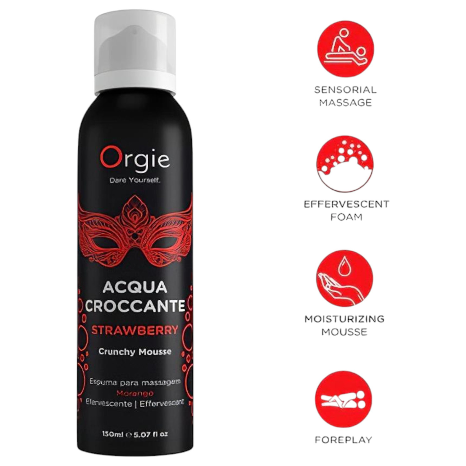 Orgie Acqua Croccante - masszázshab - eper (150 ml)
